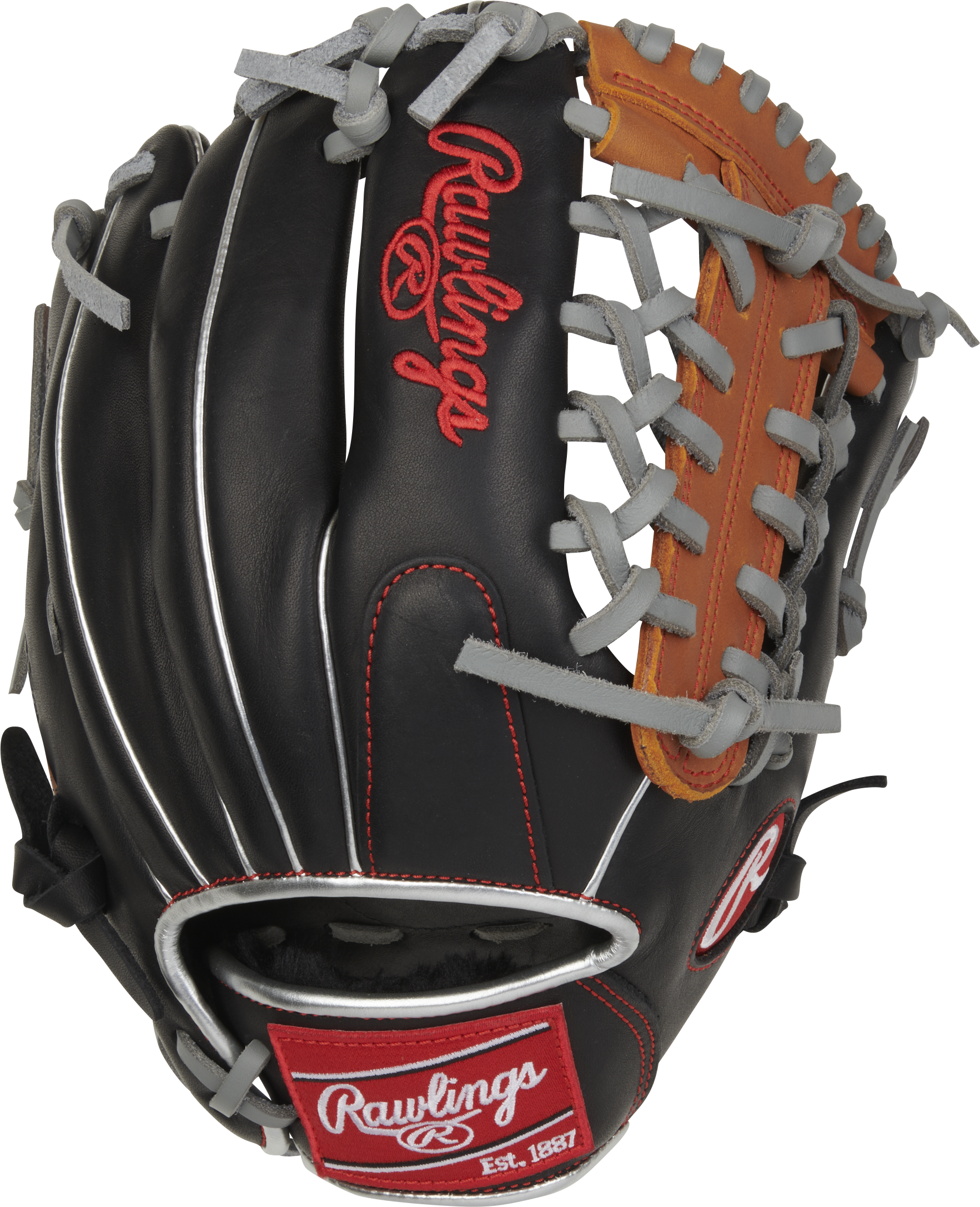 Rawlings R9 Baseball Contour Series 11.5-Inch Baseball Glove - Right Hand Thrower - Black/Tan