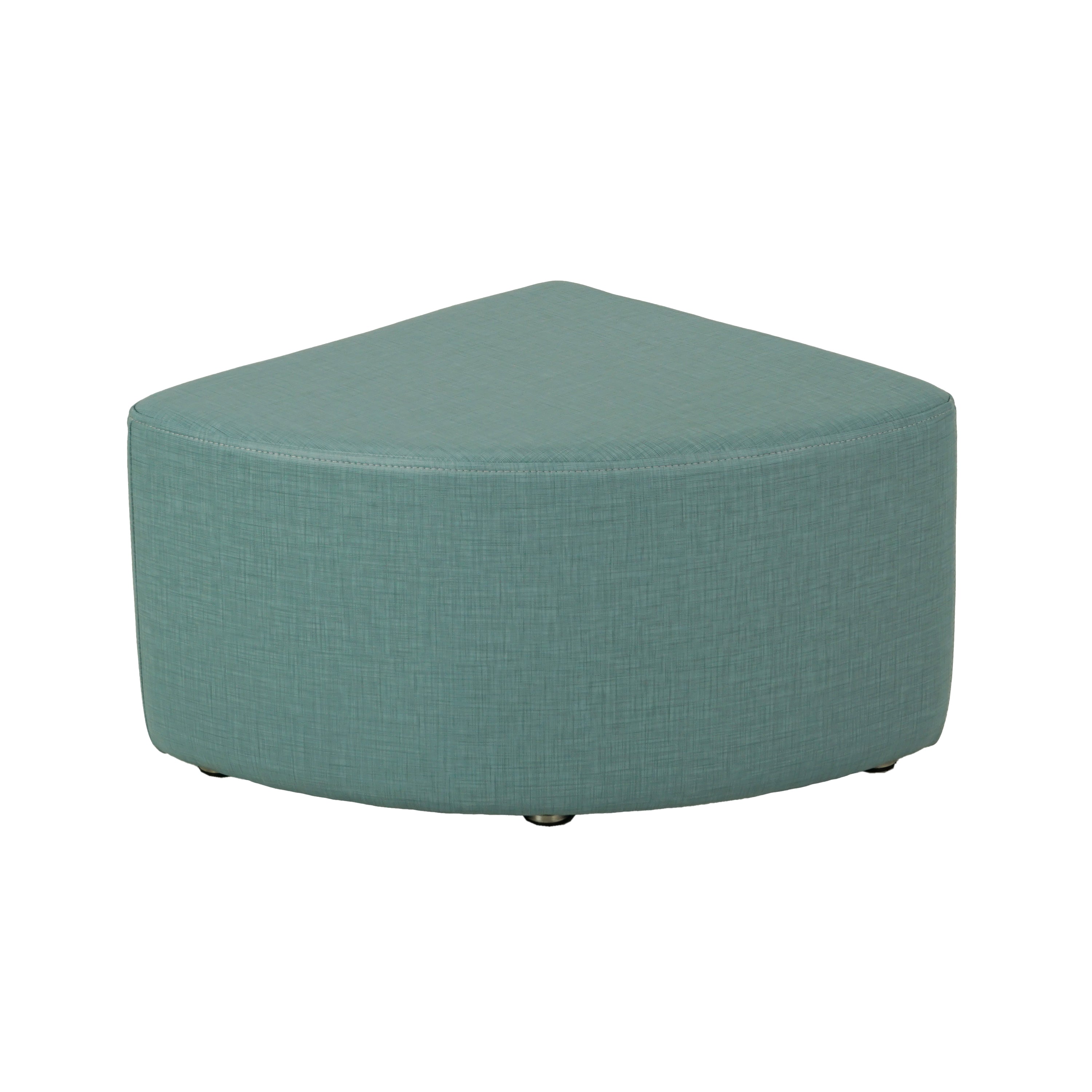 Pro Series Upholstered Pie Ottoman 12" Height - Sky Blue Crosshatch