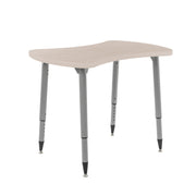 Adapte 25" x 37" Bowtie Woodgrain Activity Table with Adjustable Tapered Legs - Asian Sand/Silver