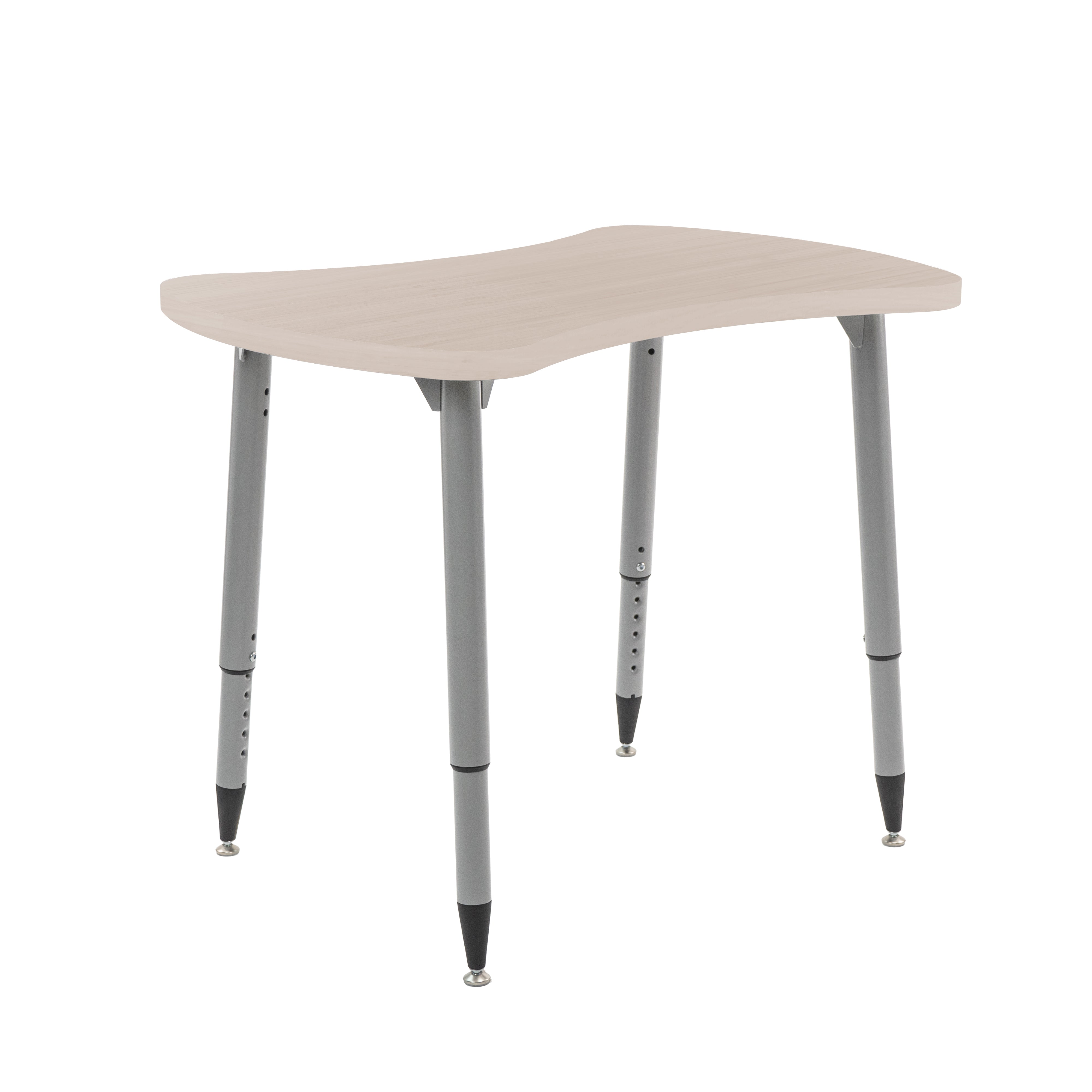 Adapte 25" x 37" Bowtie Woodgrain Activity Table with Adjustable Tapered Legs - Asian Sand/Silver