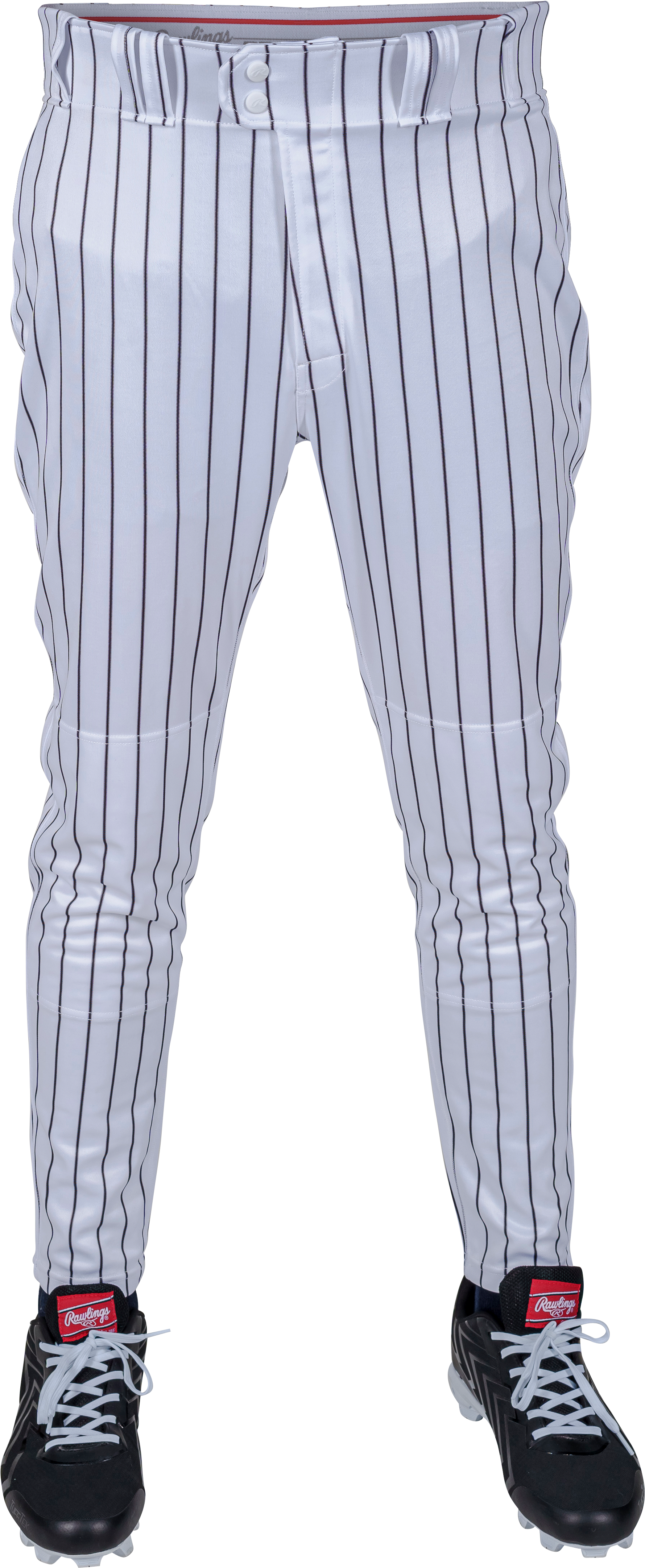 Rawlings Adult Plated Pro Taper Fit Pant With Sublimated Pro Stripe - Small - White/Navy