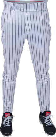 Rawlings Adult Plated Pro Taper Fit Pant With Sublimated Pro Stripe - Small - White/Navy