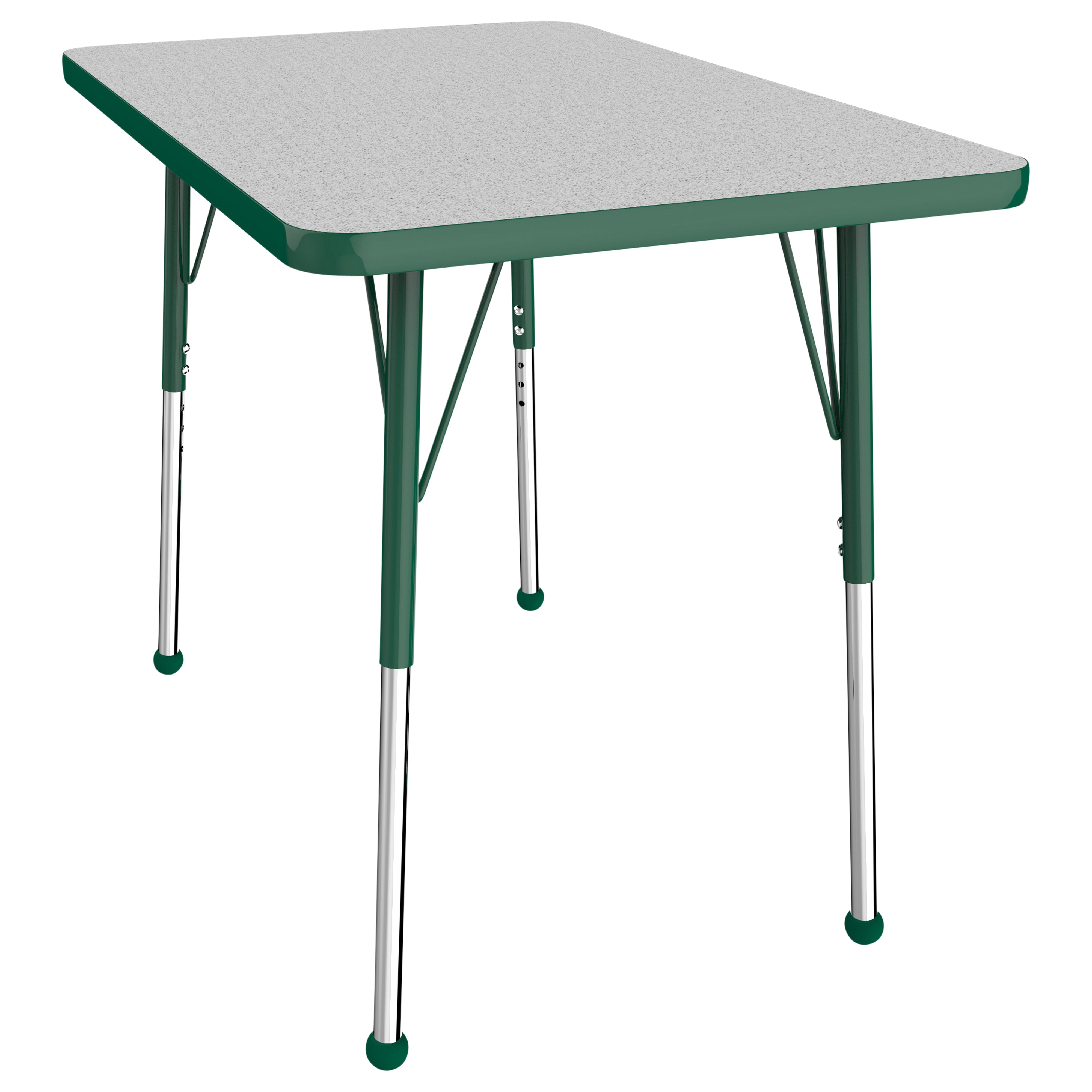 24" x 36" Rectangle T-Molding Activity Table with Adjustable Standard Ball Glide Legs - Gray/Green