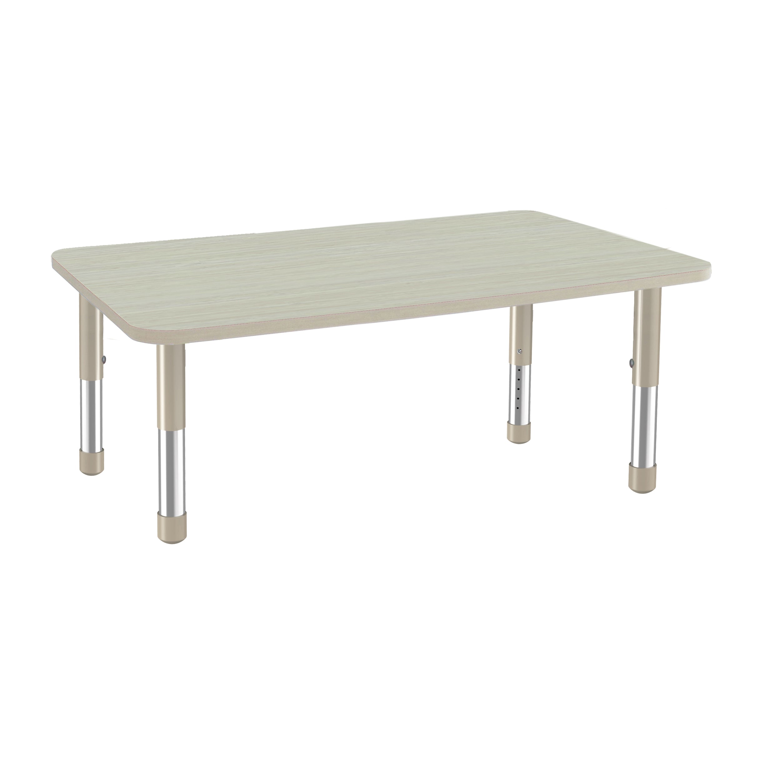 30" x 48" Rectangle Woodgrain Activity Table with Adjustable Chunky Legs - Asian Sand/Sand