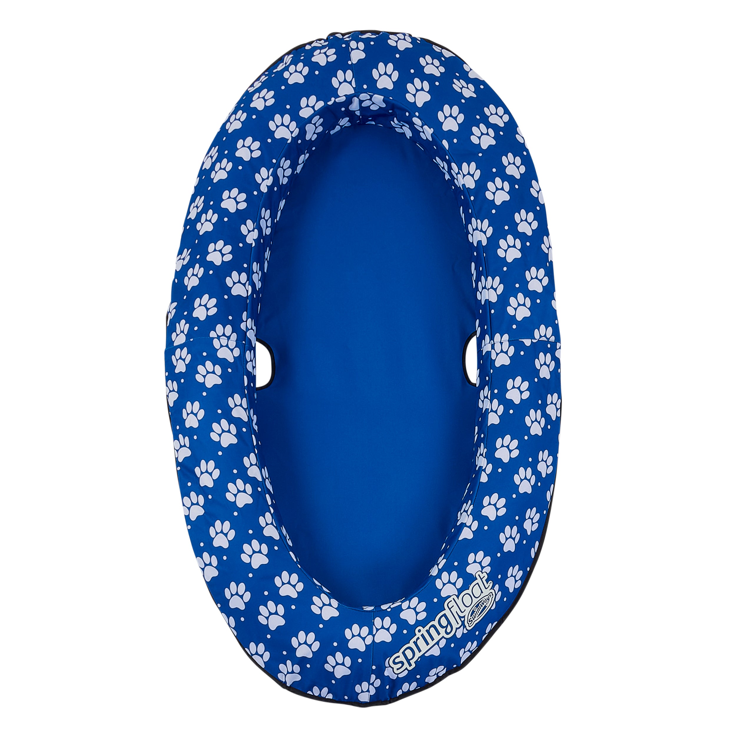 SwimWays Paddle Paws Spring Float Dog Raft, Portable Inflatable Dog Pool Floats with Carrying Case, Small 0-65 lbs, Blue