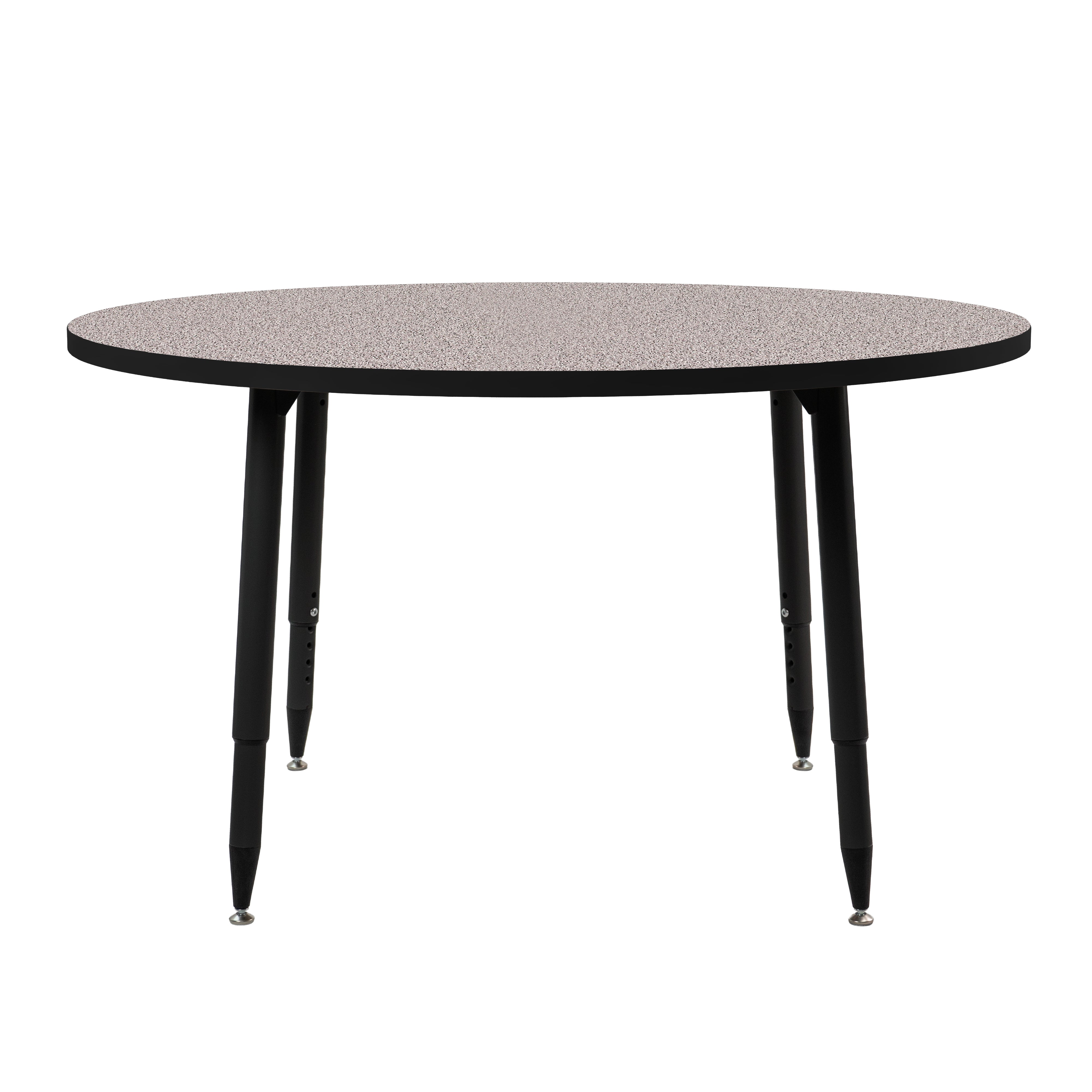 Adapte 48" Round Thermofused Activity Table with Adjustable Tapered Legs - Gray/Black