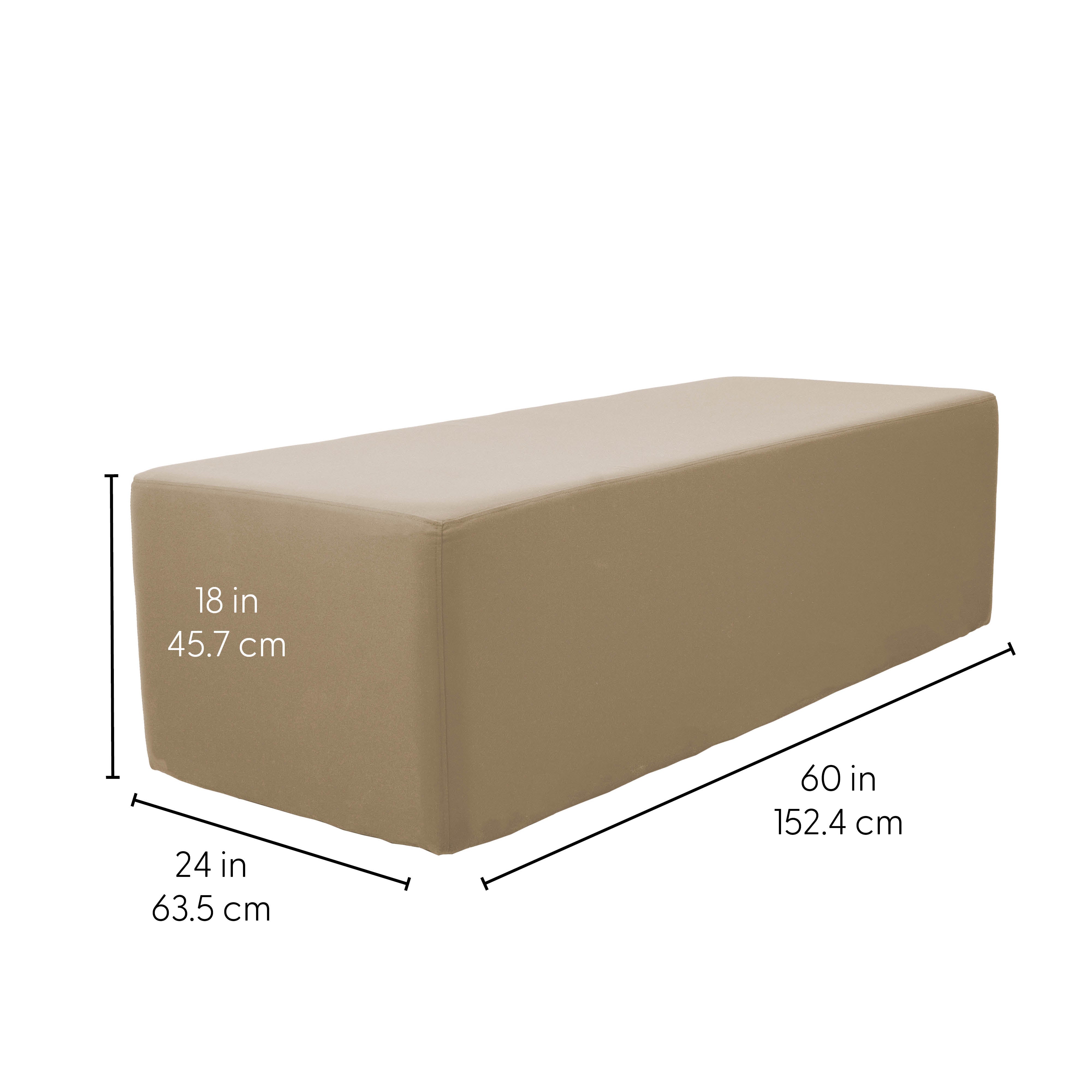 Outdoor 24" x 60" Rectangle Ottoman with Sunbrella®, 18" H - Spectrum Sand