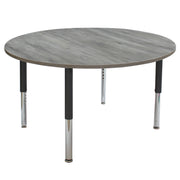 48" Round La Madera Activity Table with Adjustable Super Legs - Light Gray Wood/Black