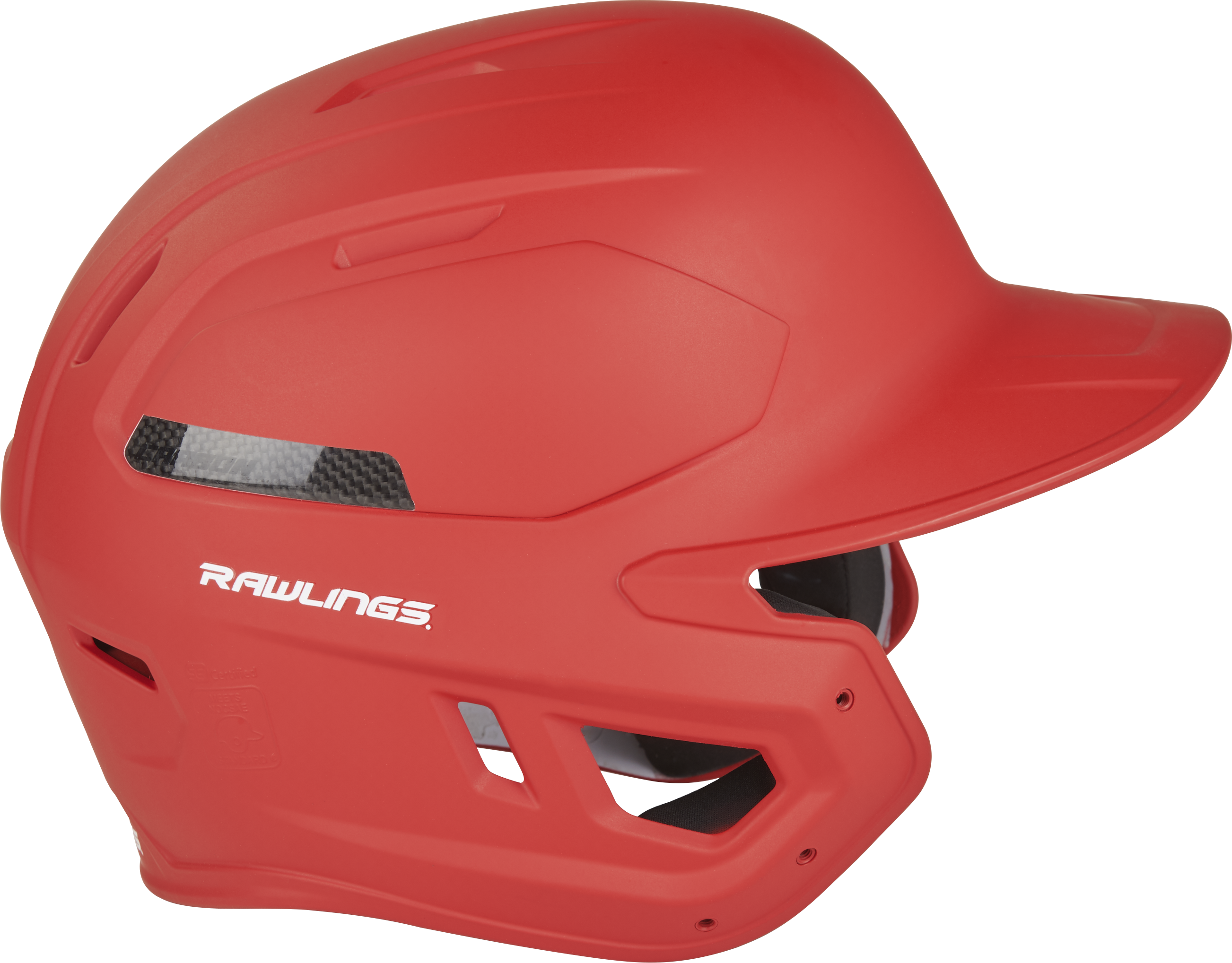 Rawlings Mach Carbon Adult 1-Tone Baseball Helmet - Small - Scarlet