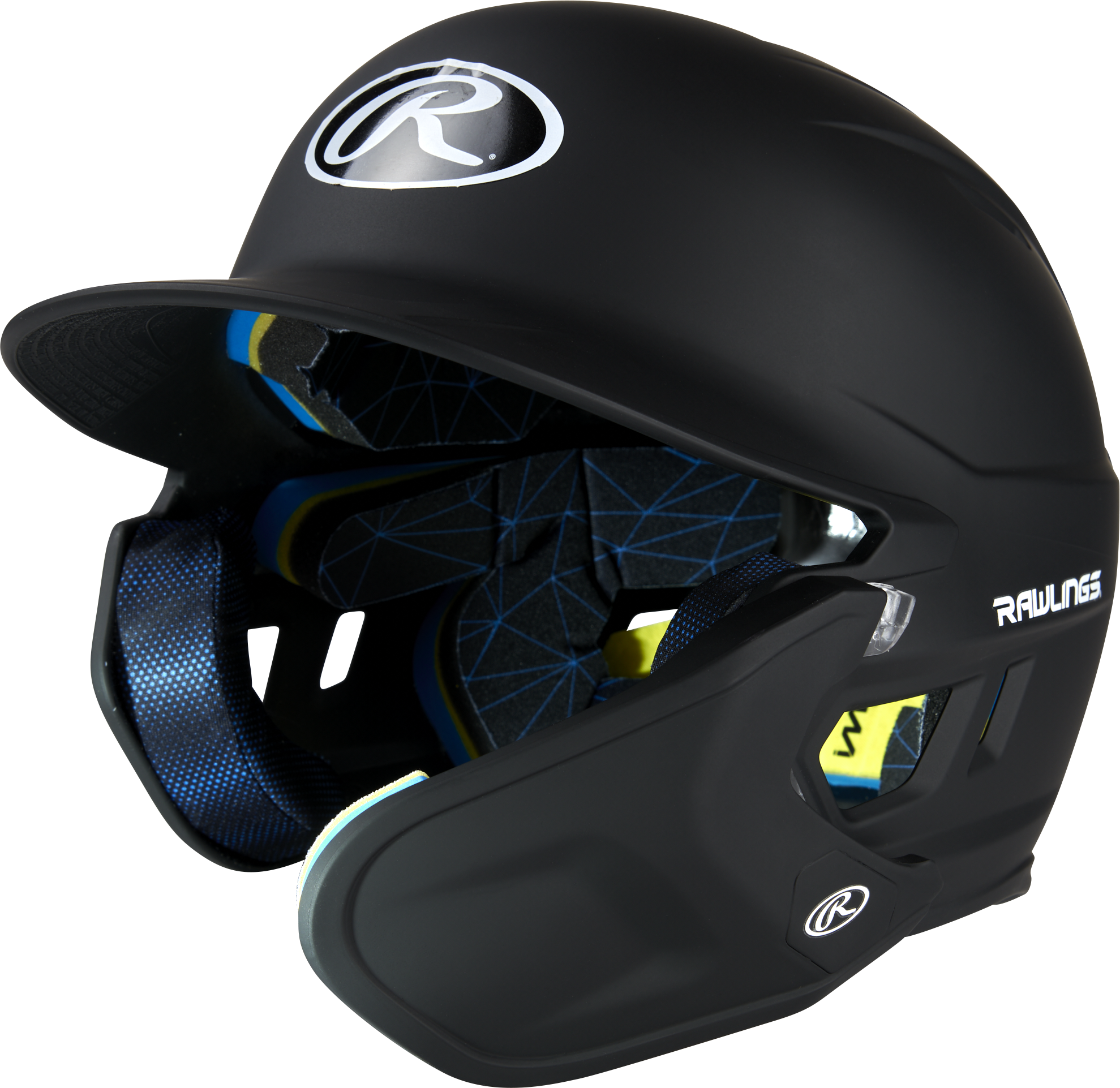 Rawlings Mach Adjust With Rhb Extension Matte Senior Batting Helmet - Black