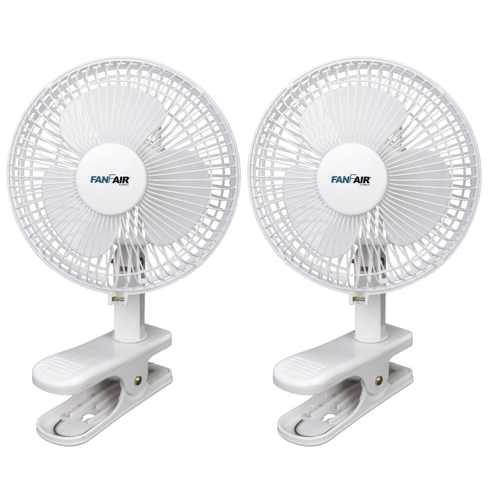 FanFair Fanfair 6-inch, 2-Speed White Clip Fan x2