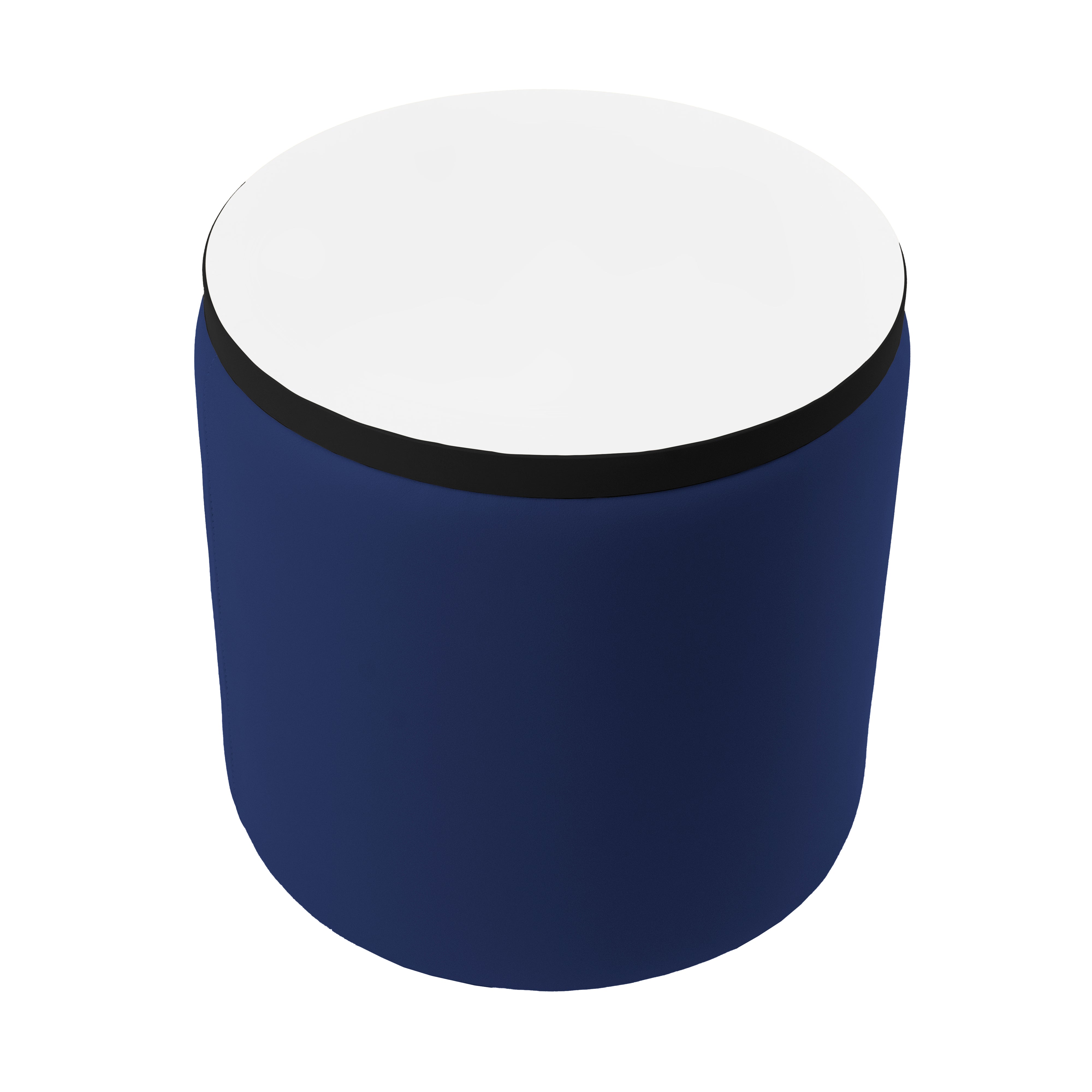Pro Series Upholstered 18" Round Dry-Erase Ottoman Table 18" Height - Navy/Whiteboard