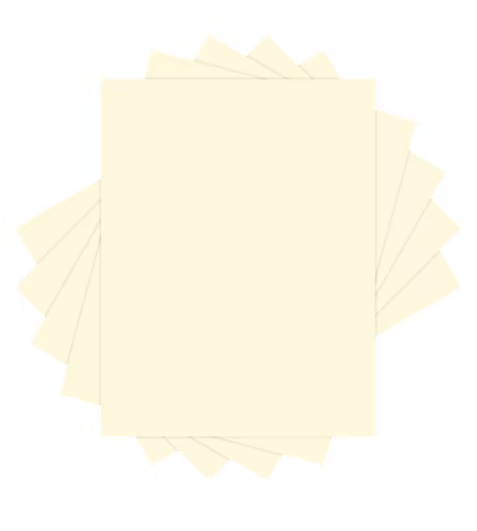 Ivory Vellum Bristol Cardstock, 8.5" x 11", 67 lb, 250 Sheets/Ream
