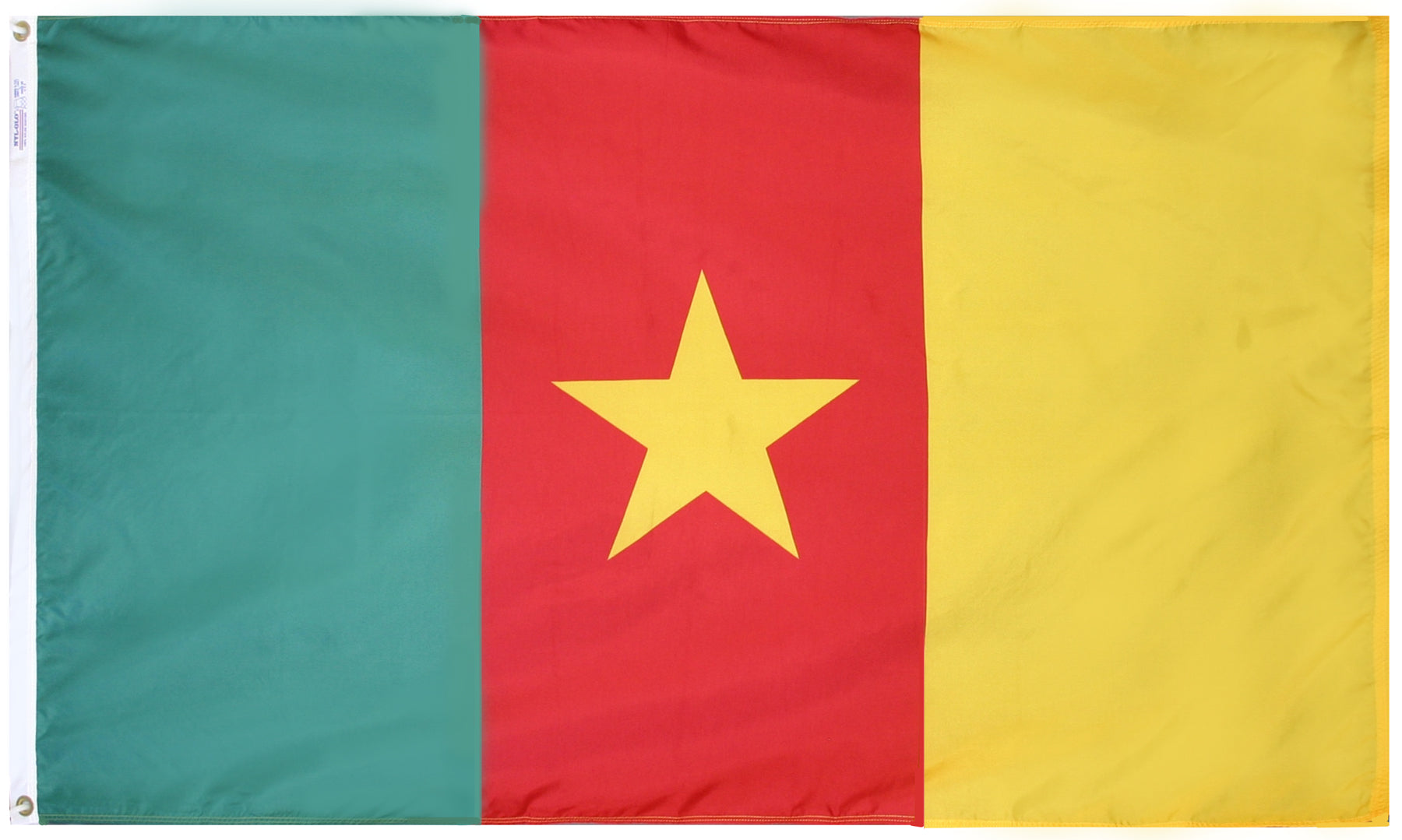 Cameroon Flag 5x8 ft. Nylon SolarGuard Nyl-Glo 100% Made in USA to Official United Nations Design Specifications.