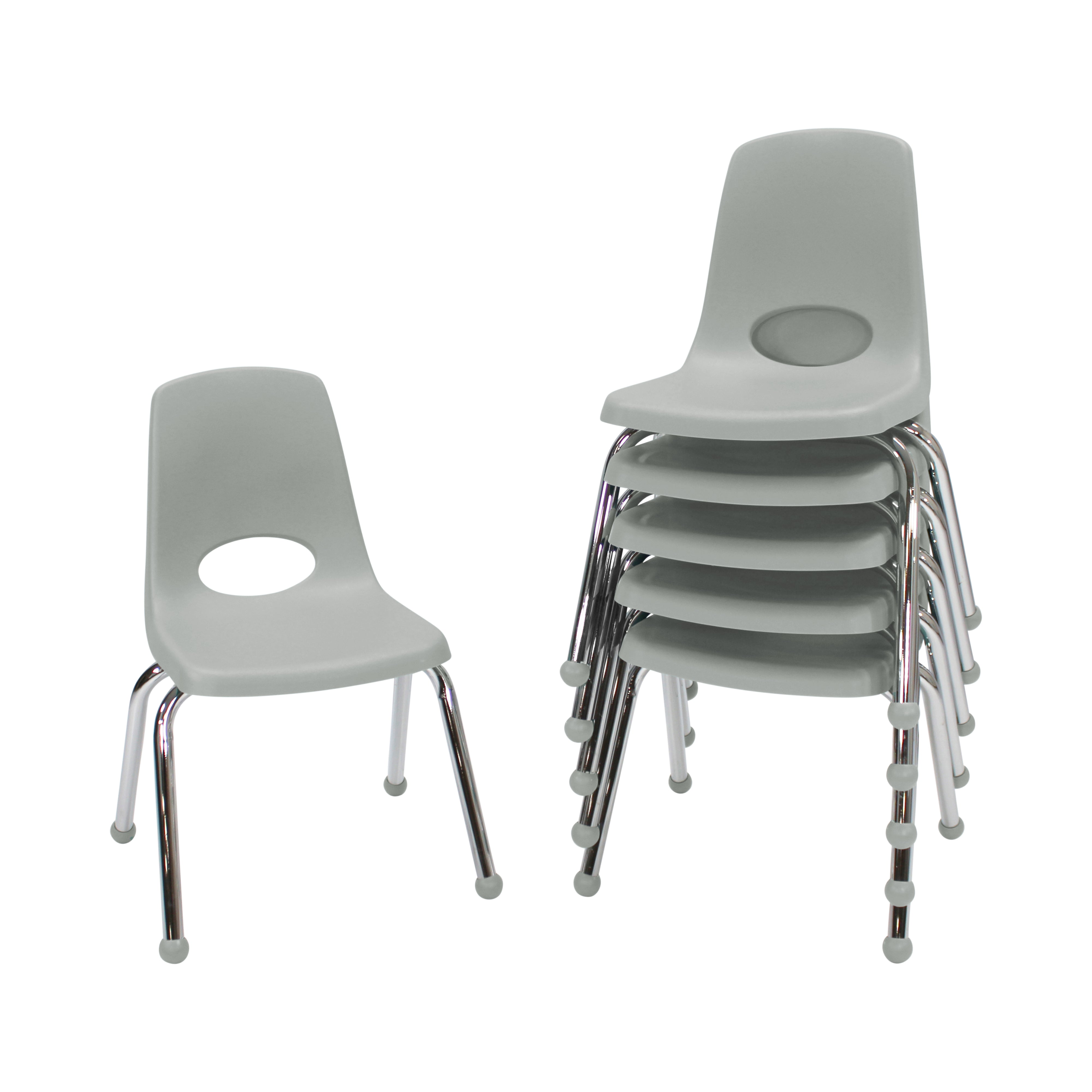 14" Stack Chair with Ball Glides - Light Gray