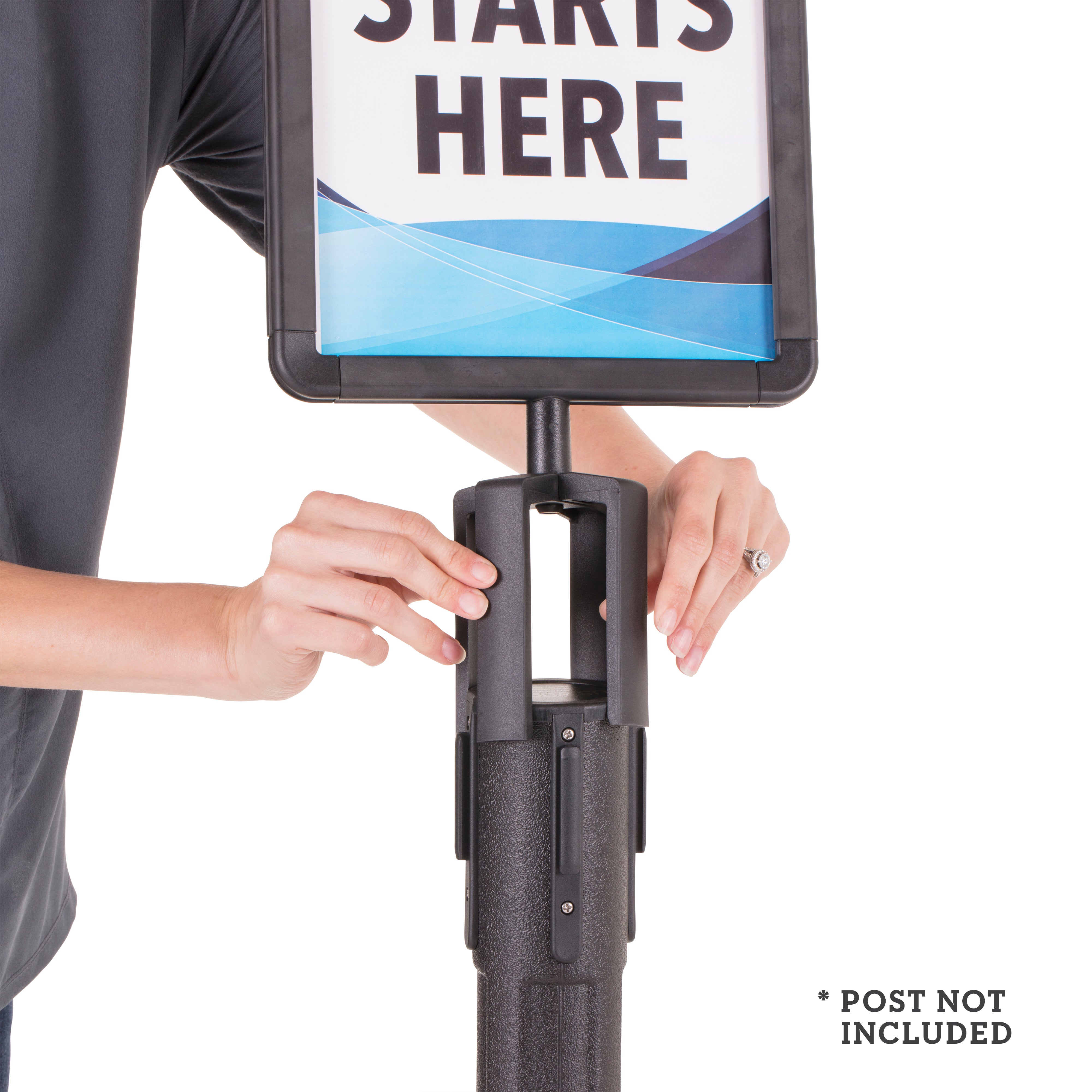 Sign Holder ‐ Black ‐ for Sentinel & Trek Stanchions
