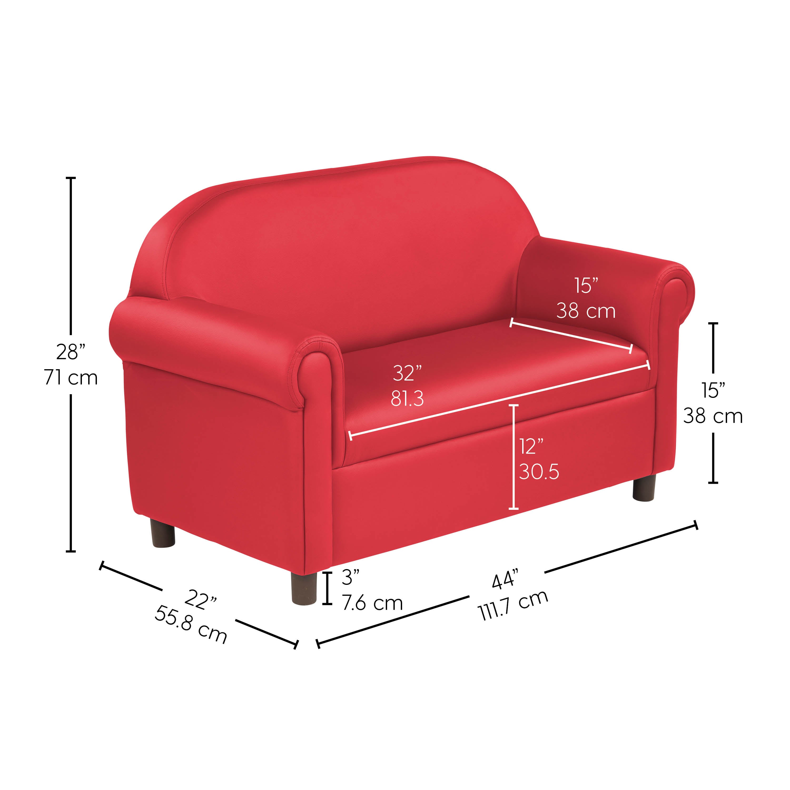 Little Lux Youth Sofa - Red