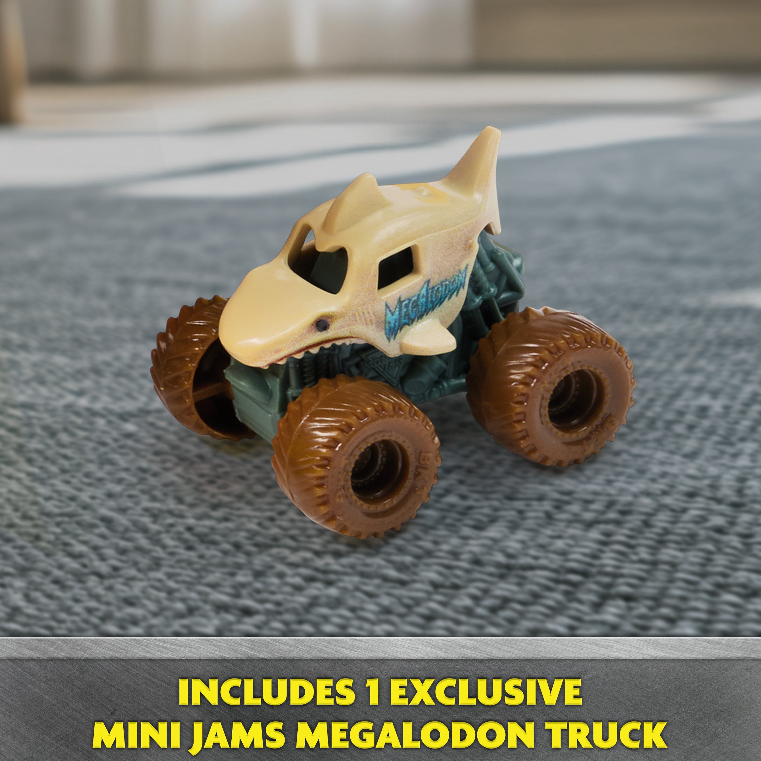 Monster Jam Mini Jam, Megalodon Mad Hog Chomper and Monster Truck, Fun Cleanup and Storage, Kids Toy Gifts for Boys and Girls Ages 3 and Up