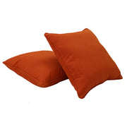 Presidio 24" x 24" Square Indoor/Outdoor Pillow with Piping, 2-Piece - Burnt Orange