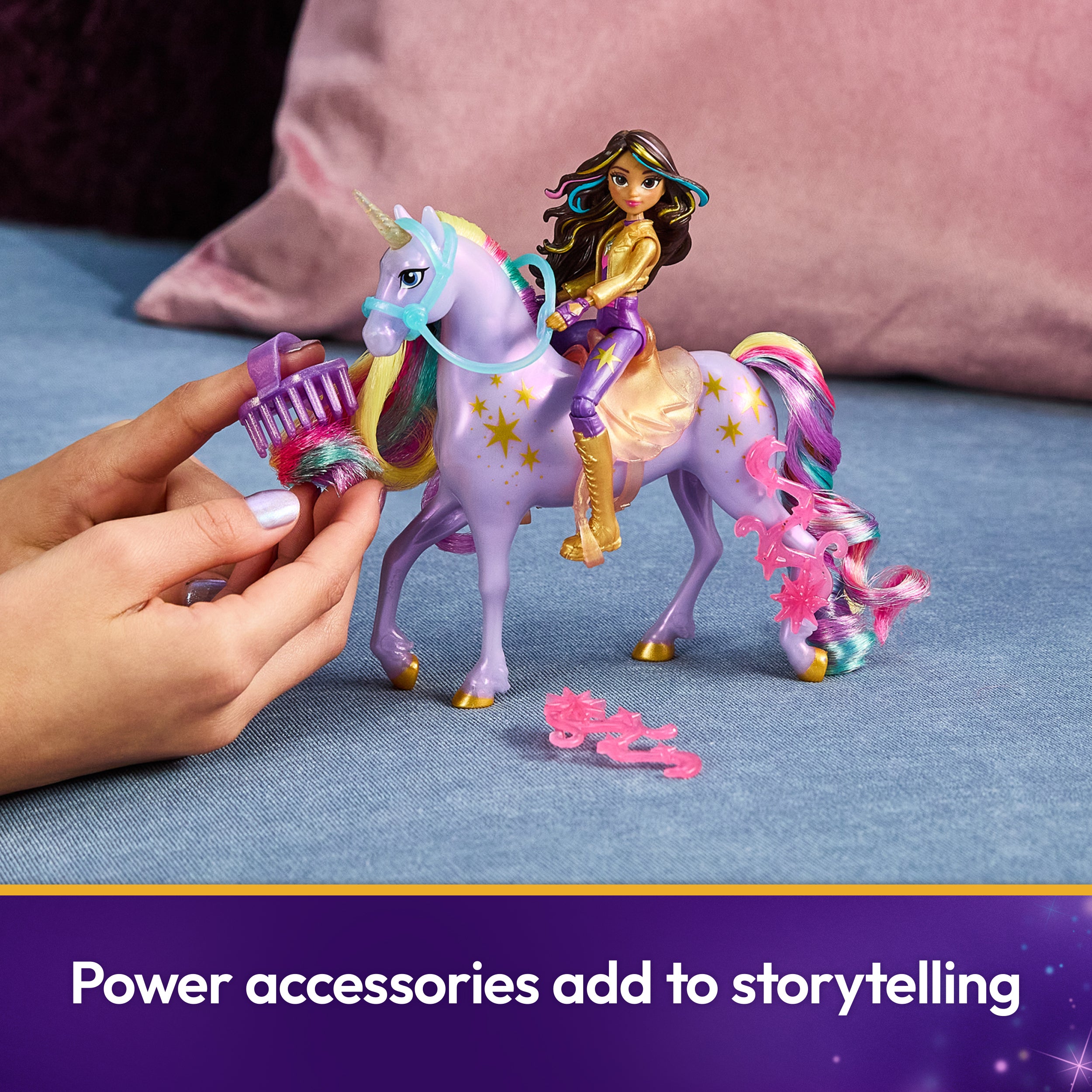 Unicorn Academy, Sophia & Wildstar Power of Friendship Set, Translucent Saddle & 2 Power Accessories, Dolls & Unicorn Toys for Girls Ages 4 and up