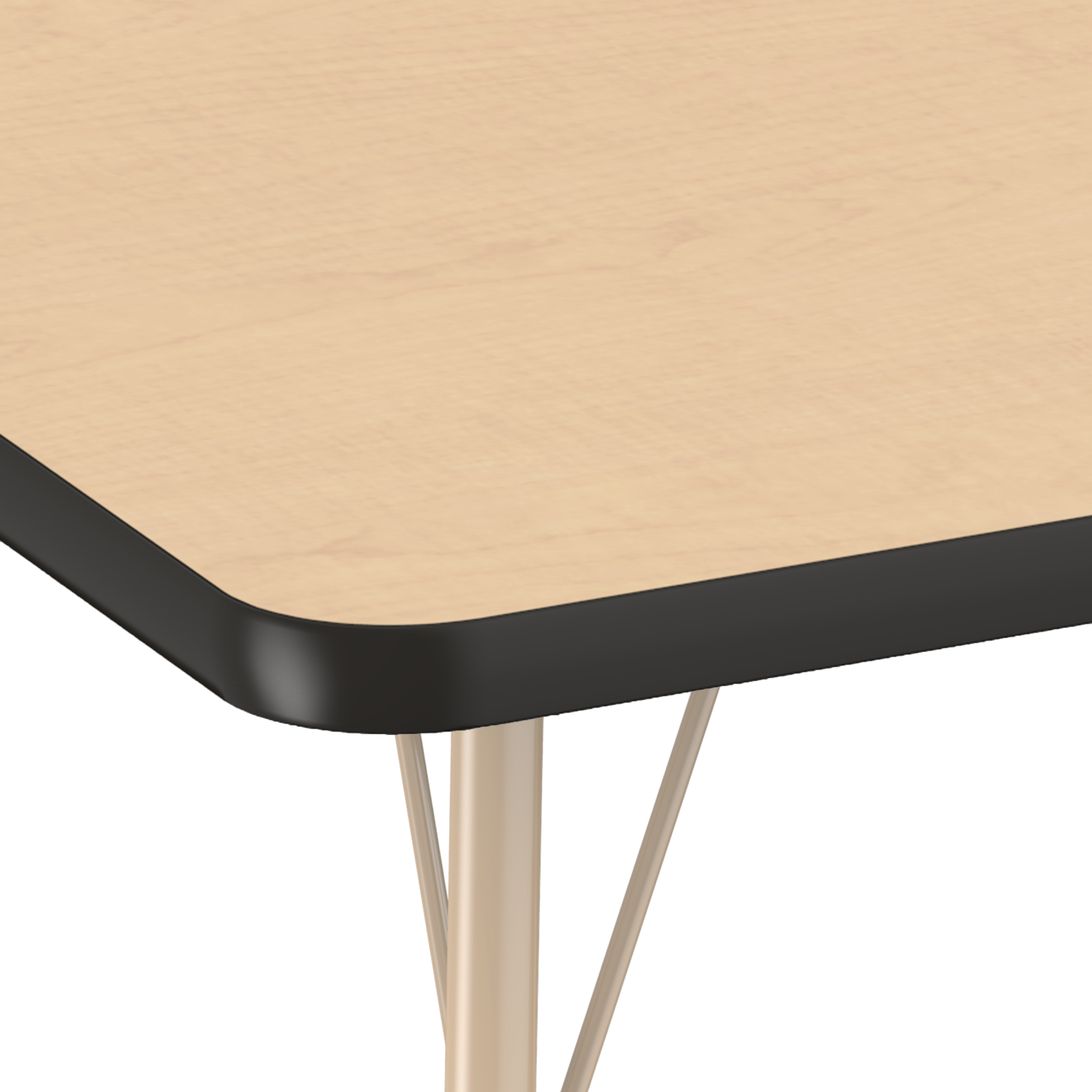 48" Round T-Molding Activity Table with Adjustable Standard Swivel Glide Legs - Maple/Black/Sand