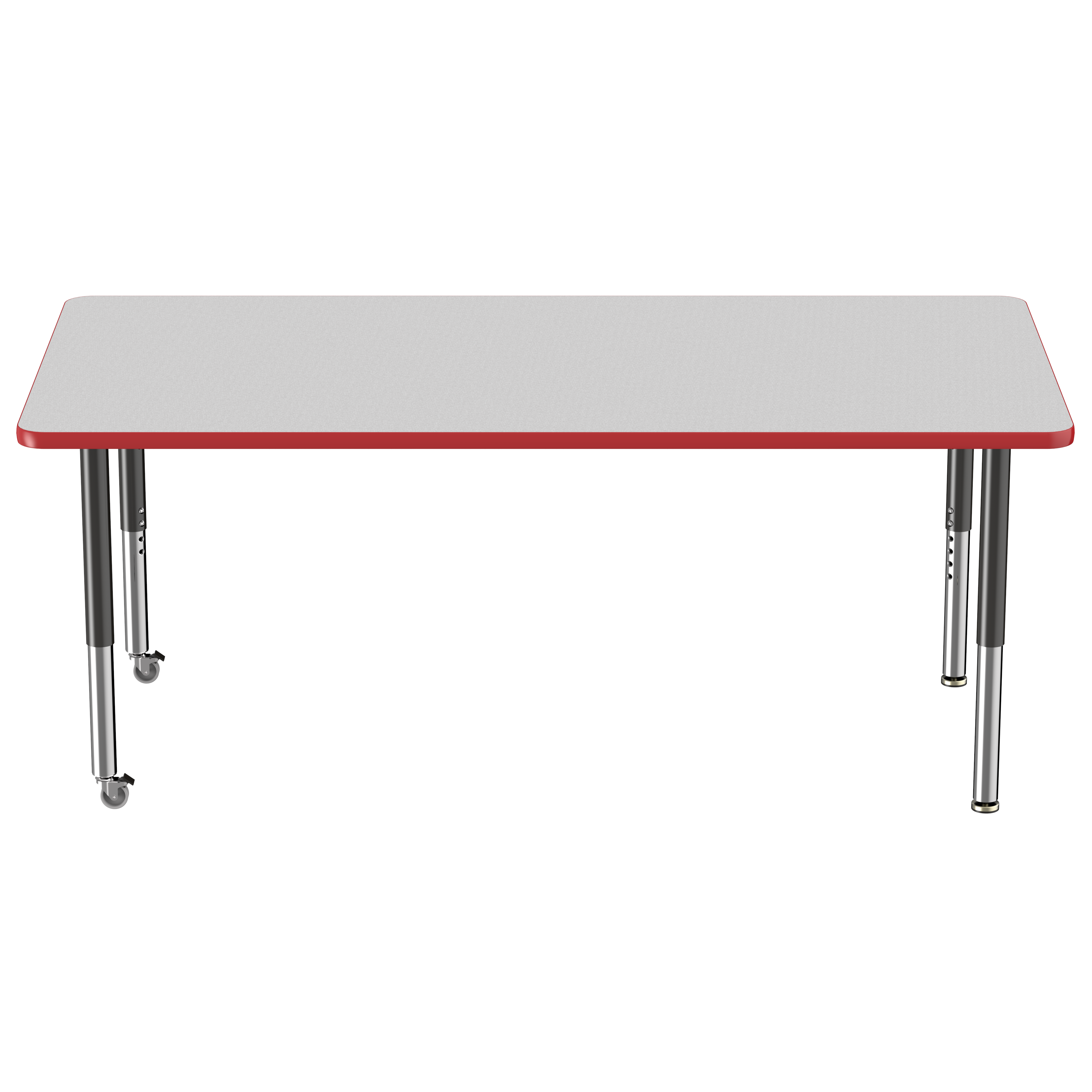 36" x 72" Rectangle T-Molding Activity Table with Adjustable Super Legs - Gray/Red/Black