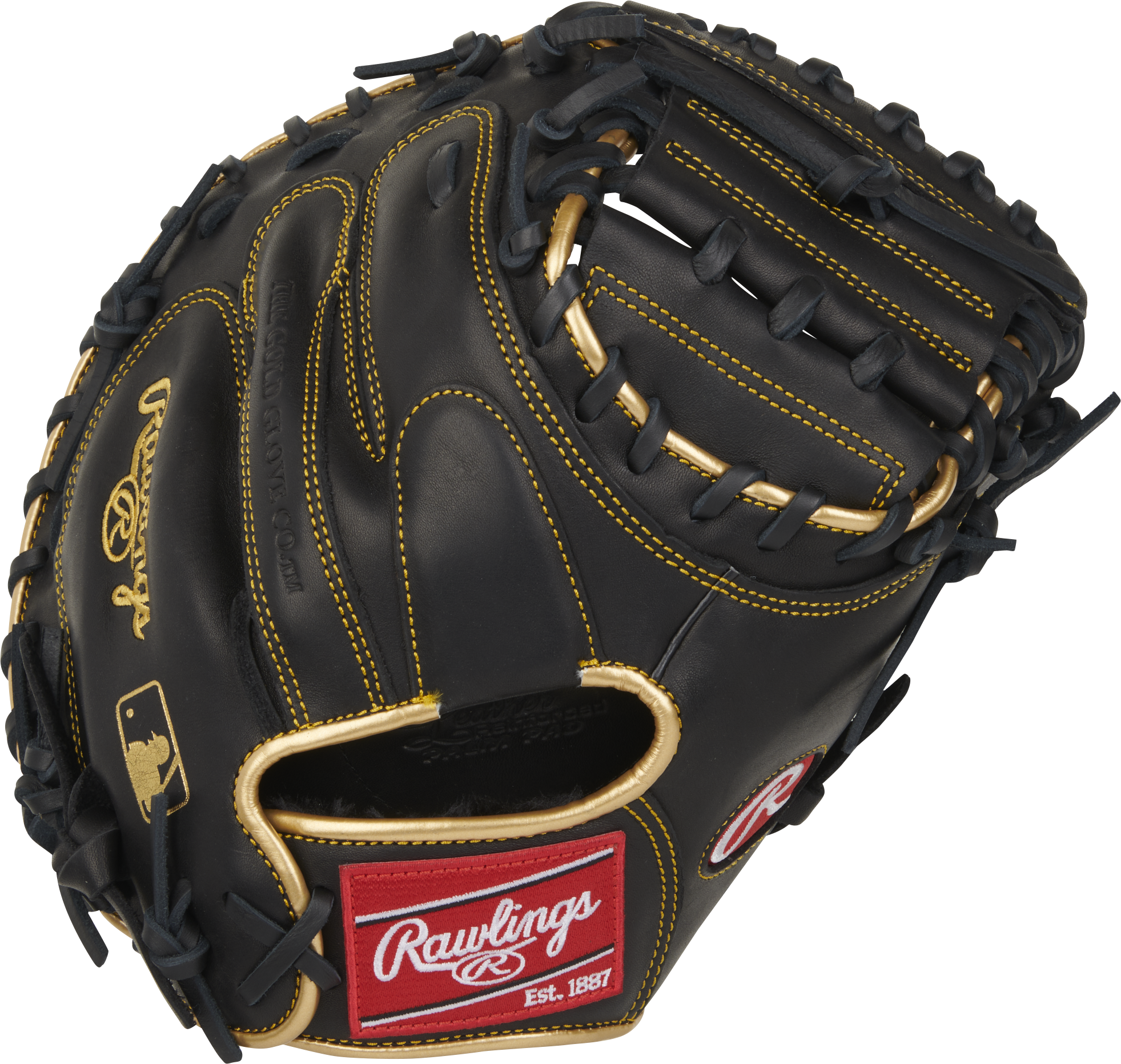 Rawlings R9 Baseball Series Catchers Mitt 32.5-Inch Baseball Glove - Right Hand Thrower - Black