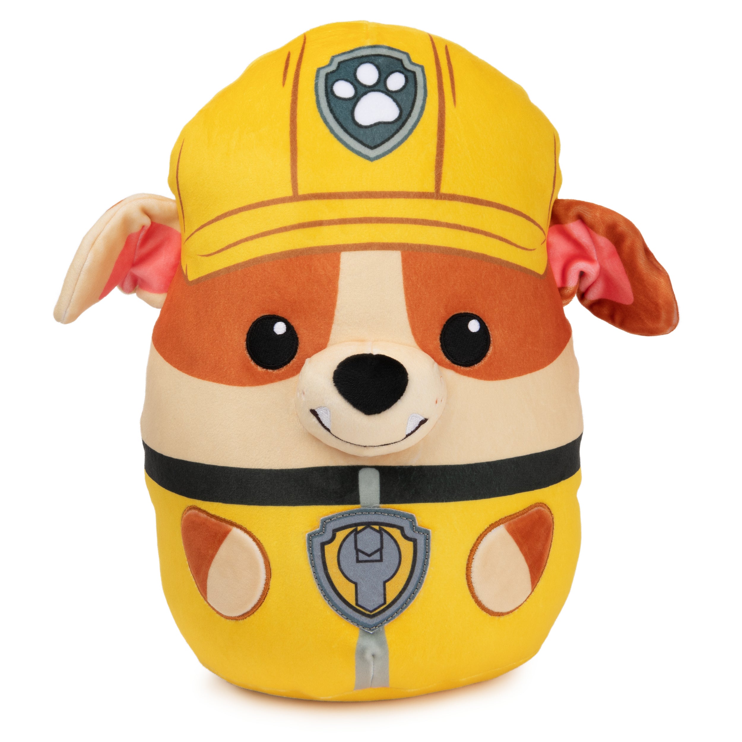 PAW Patrol Rubble Squish Plush, Official Toy from the Hit Cartoon, Squishy Stuffed Animal for Ages 1 and Up, 12”