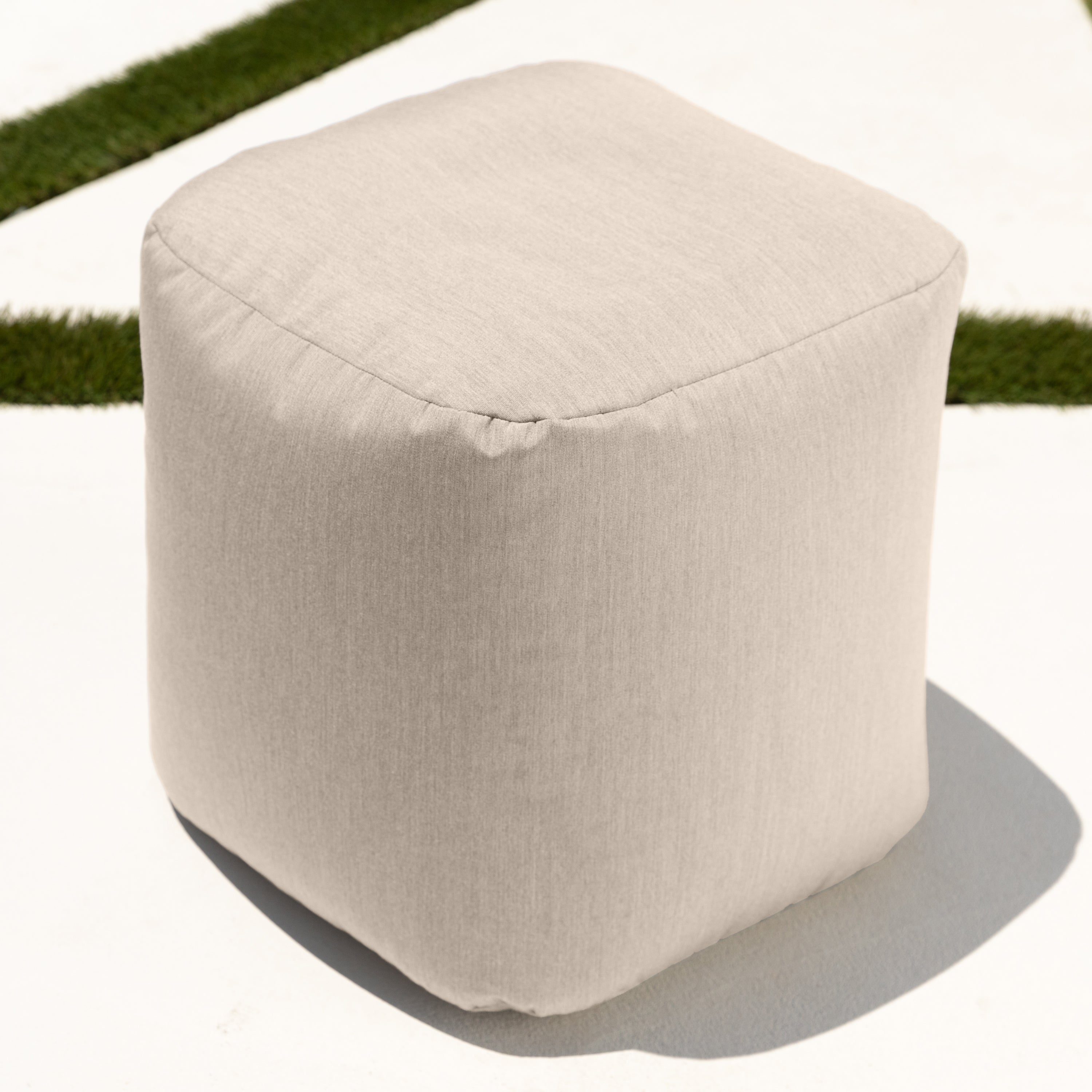Jaxx Luckie Outdoor Patio Bean Bag Ottoman, Flax