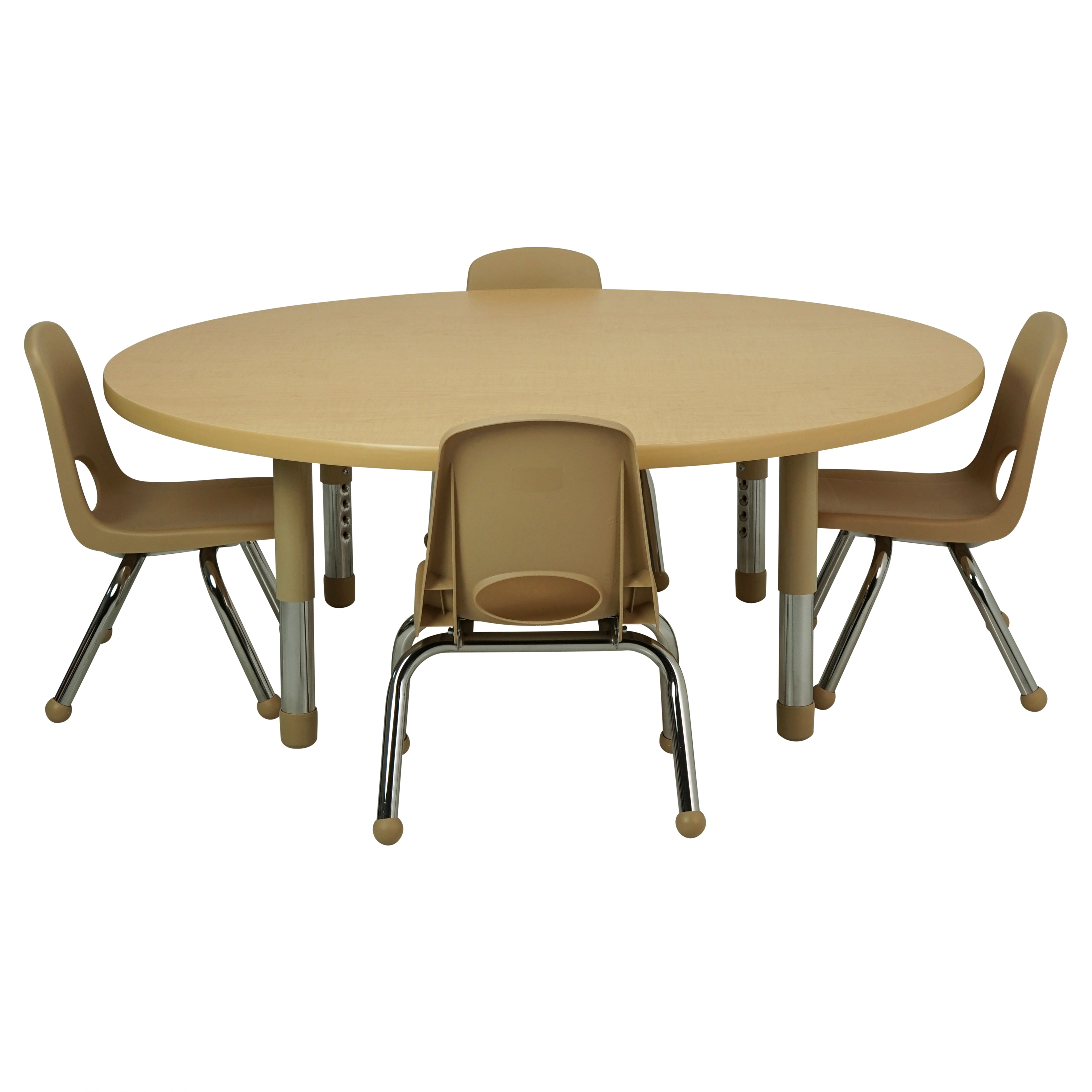 48" Round T-Molding Activity Table with Adjustable Tiny Tot Legs - Maple/Sand