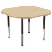 48" x 48" Clover T-Molding Activity Table with Adjustable Super Legs - Maple/Maple/Black