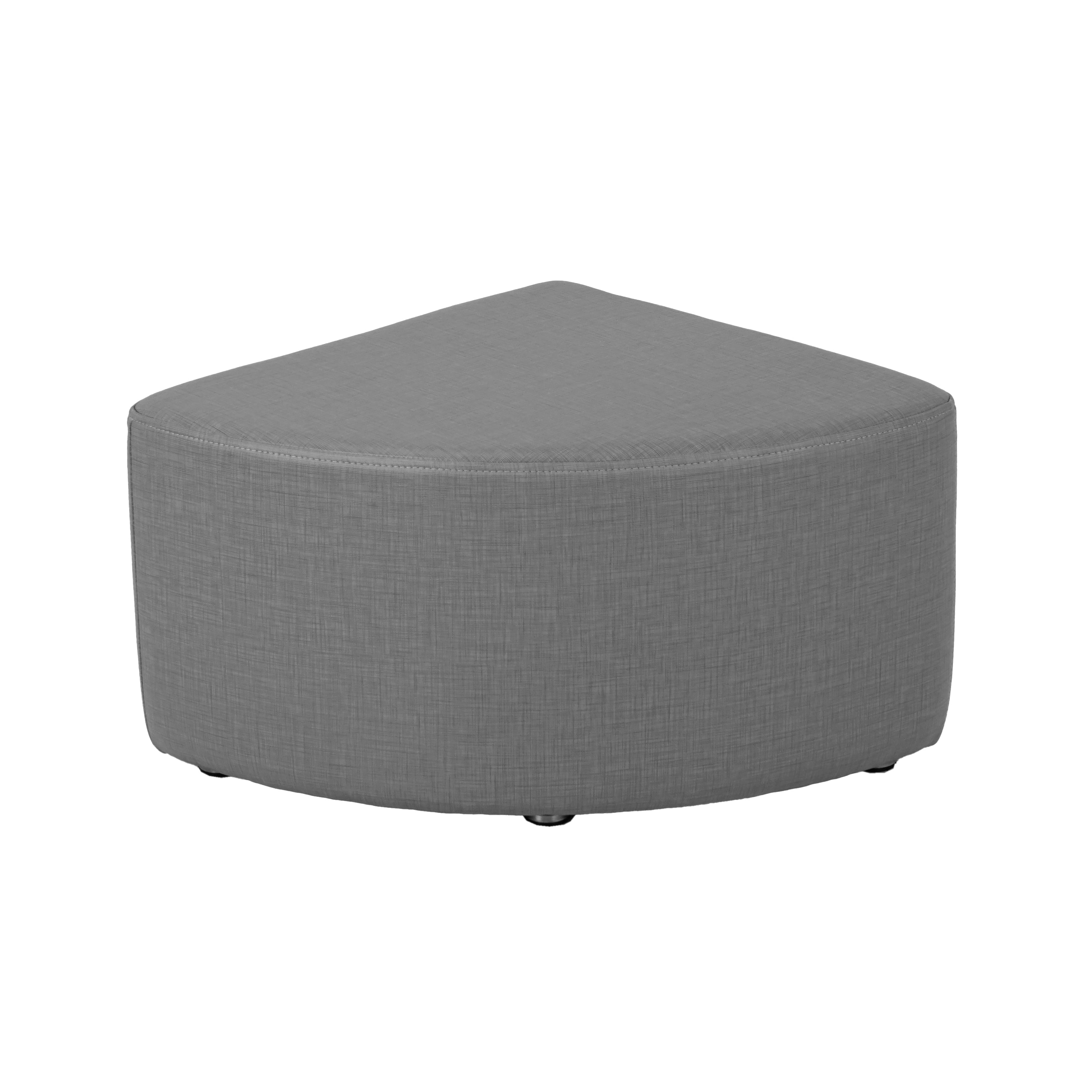 Pro Series Upholstered Pie Ottoman 12" Height - Slate Gray Crosshatch