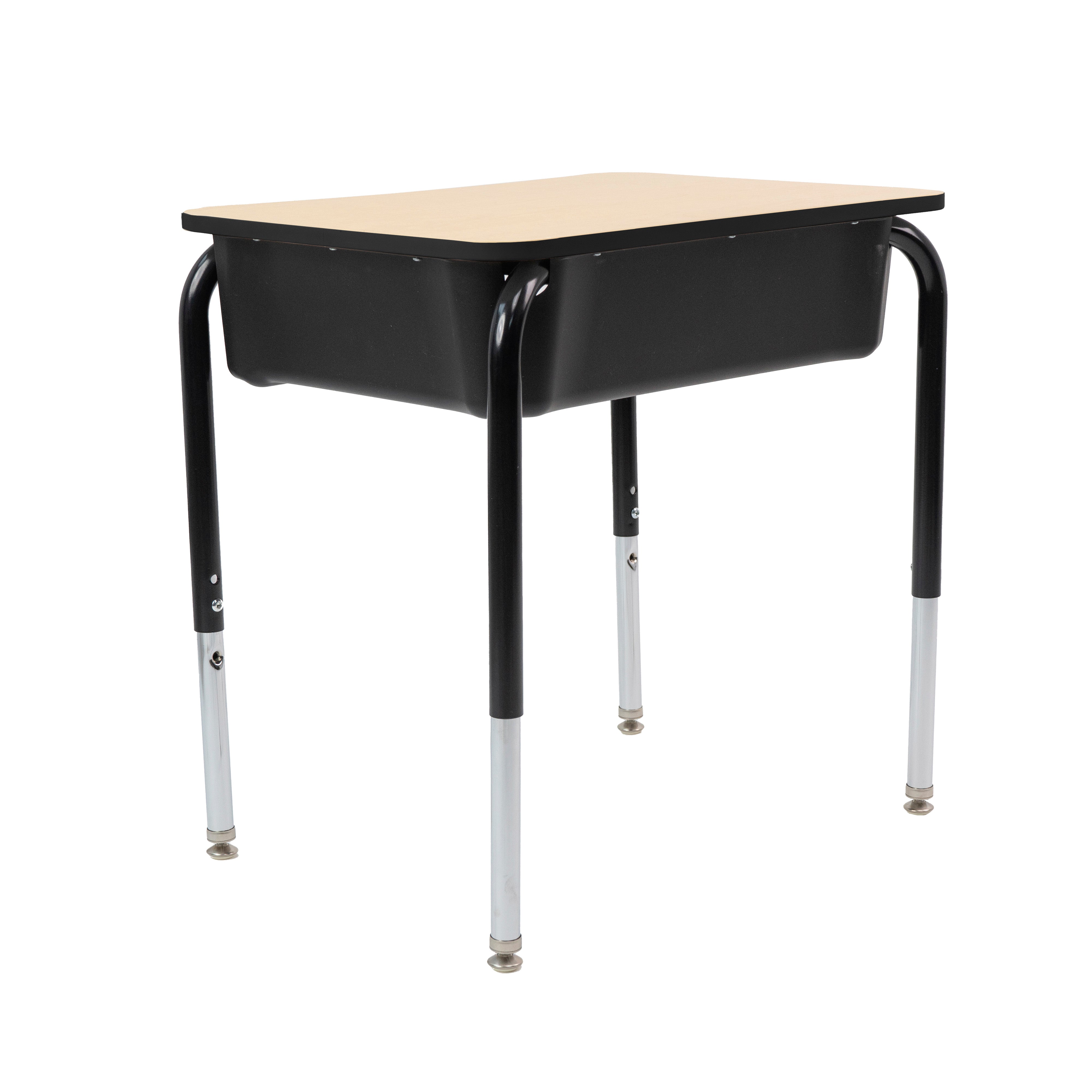 18" x 24" Belly Curve Open Front Desk with Book Box, 2-pack - Maple/Black