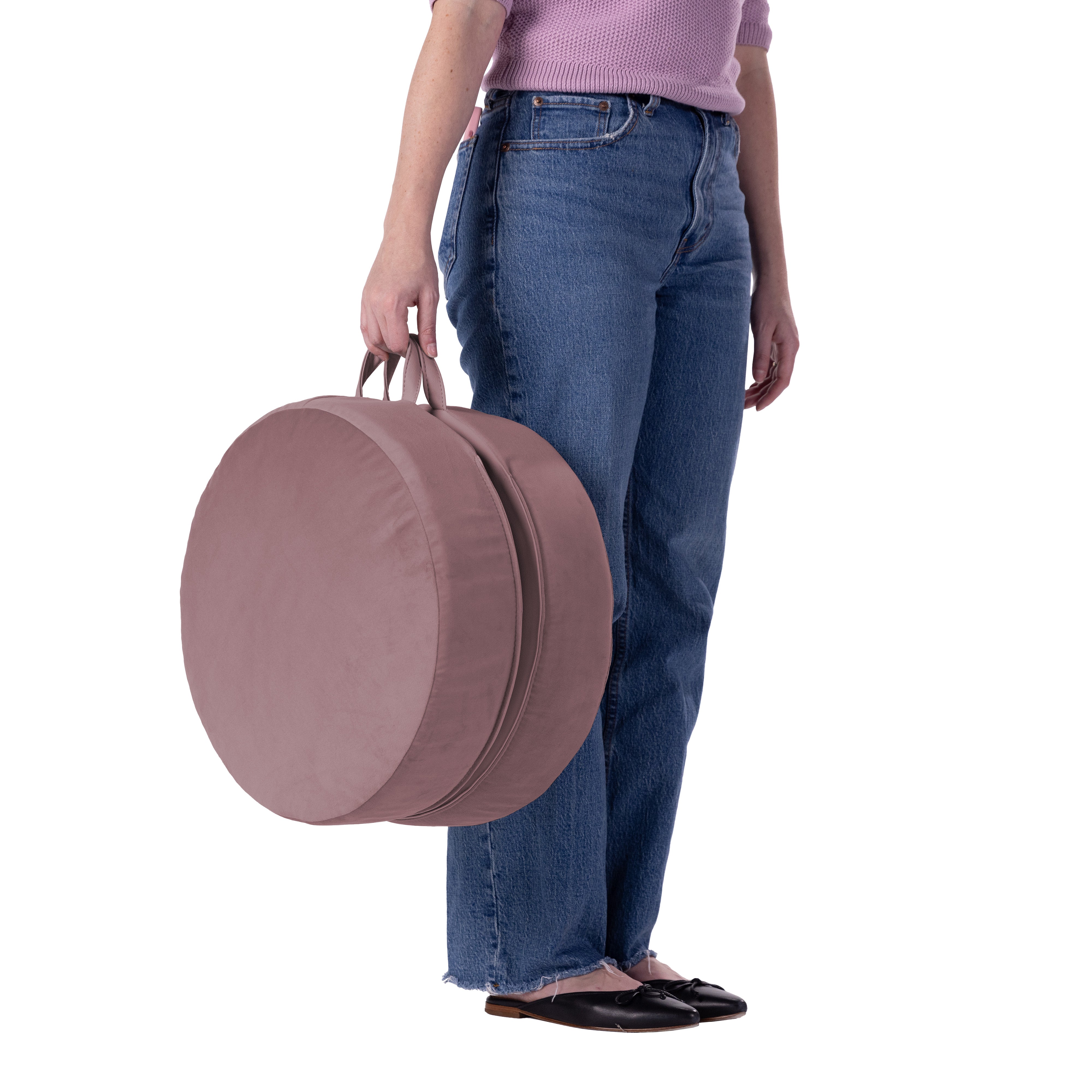 Overstuffed Microfiber Floor Cushions, 2-Piece - Mauve