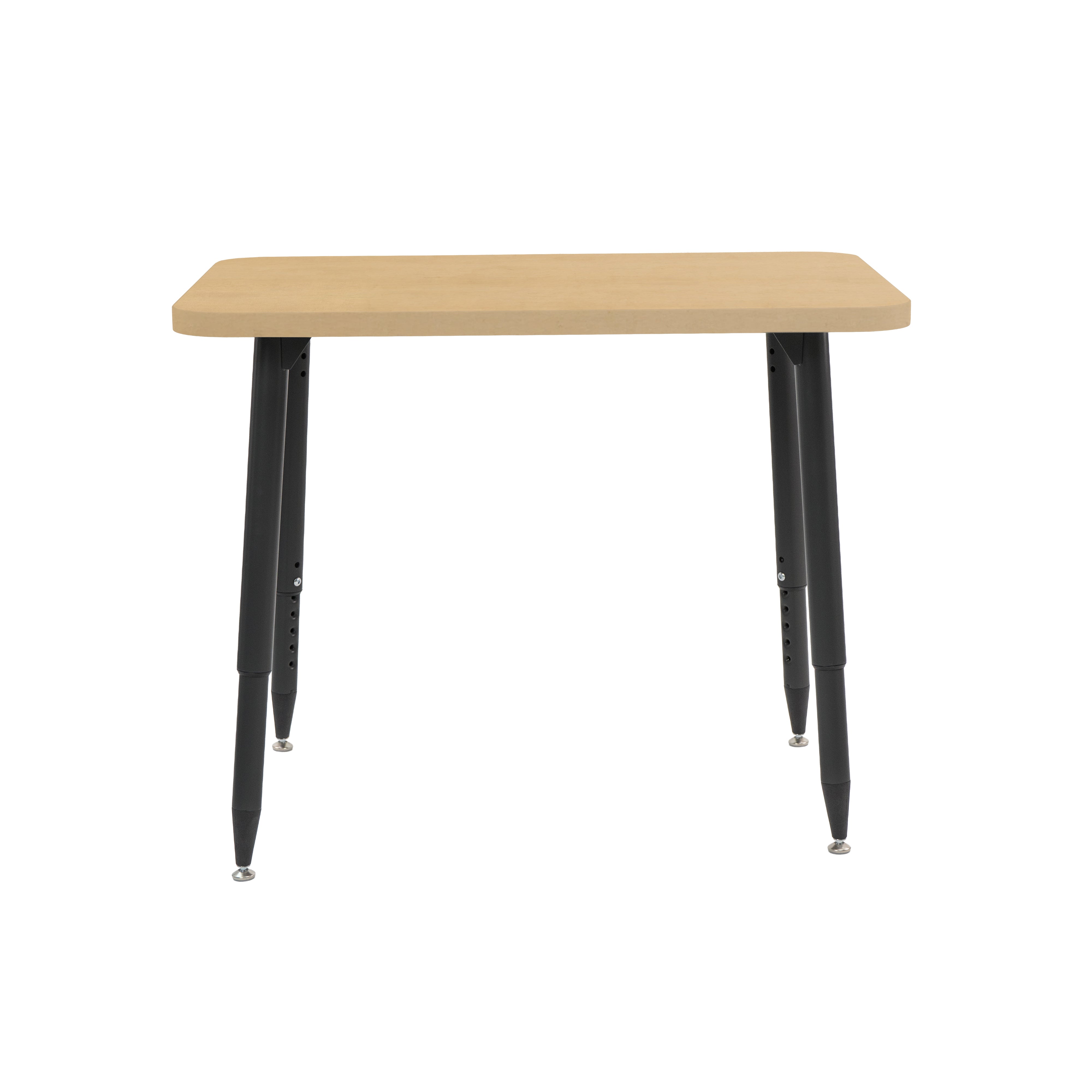 Adapte 24" x 36" Rectangle Woodgrain Activity Table with Adjustable Tapered Legs - Maple Grain/Black