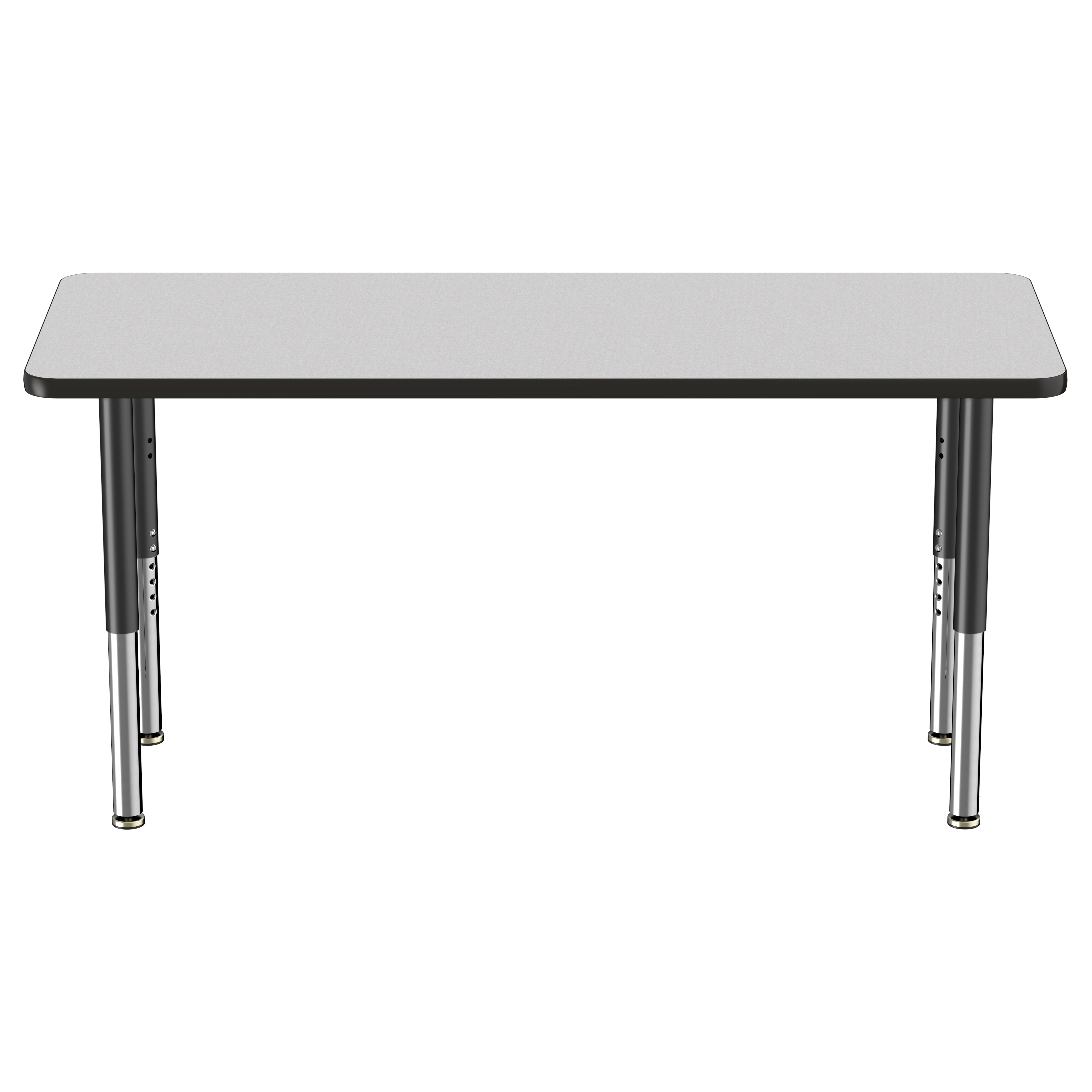 24" x 60" Rectangle Thermofused Activity Table with Adjustable Super Legs - Gray/Black