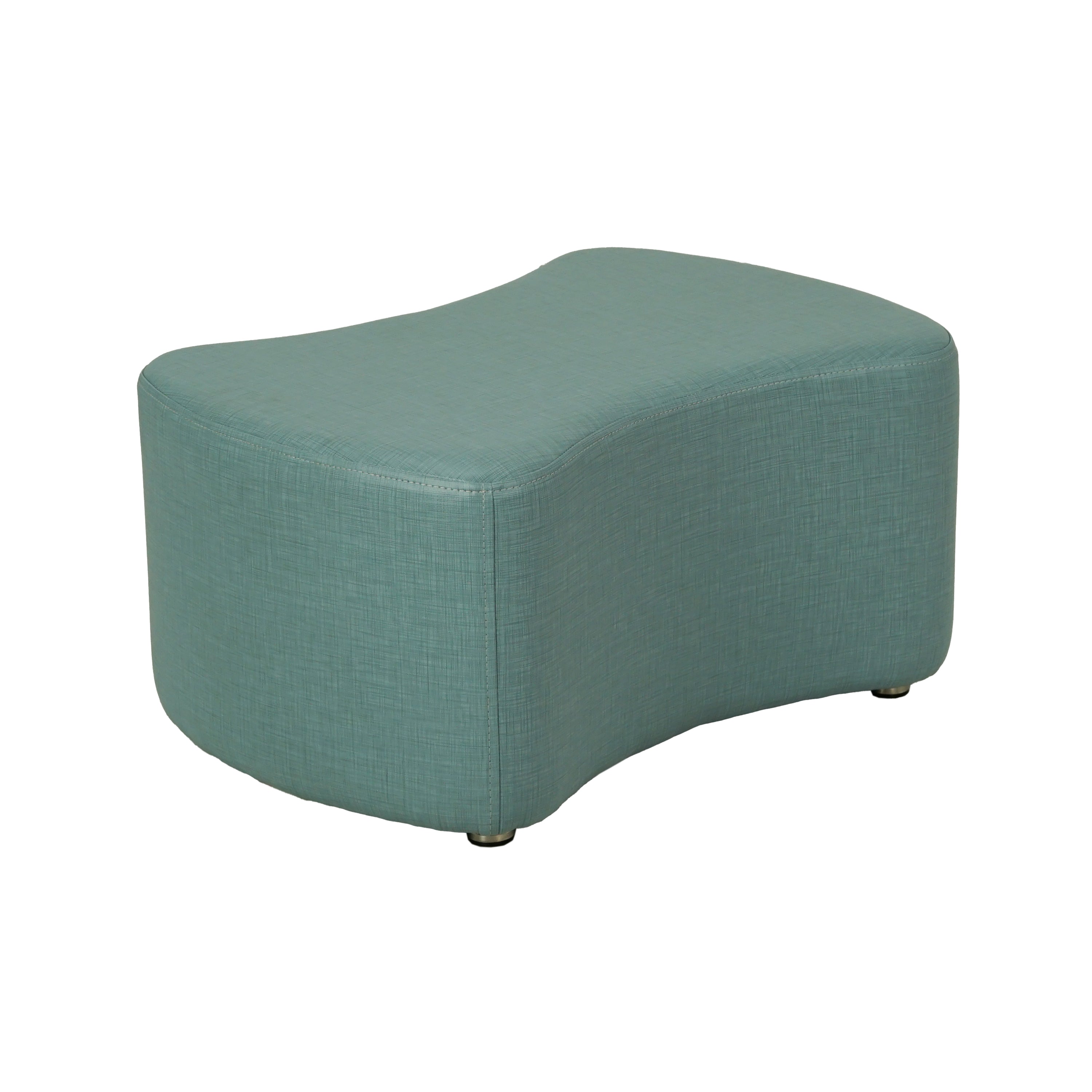Pro Series Upholstered Bowtie Ottoman 12" Height - Sky Blue Crosshatch