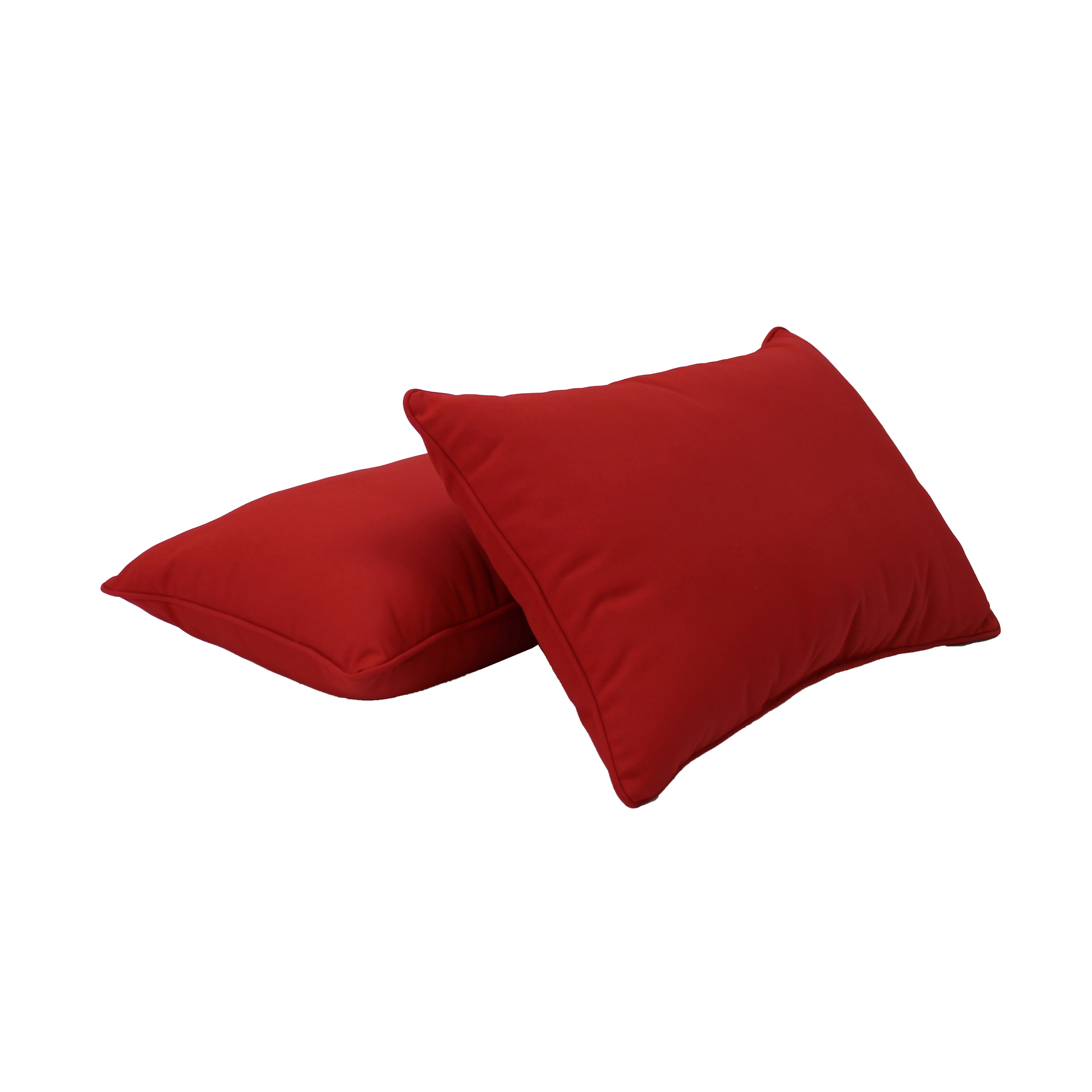 Presidio 12" x 20" Lumbar Indoor/Outdoor Pillow with Piping, 2-Piece - Red