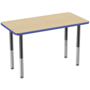 24" x 48" Rectangle T-Molding Activity Table with Adjustable Super Legs - Maple/Blue/Black