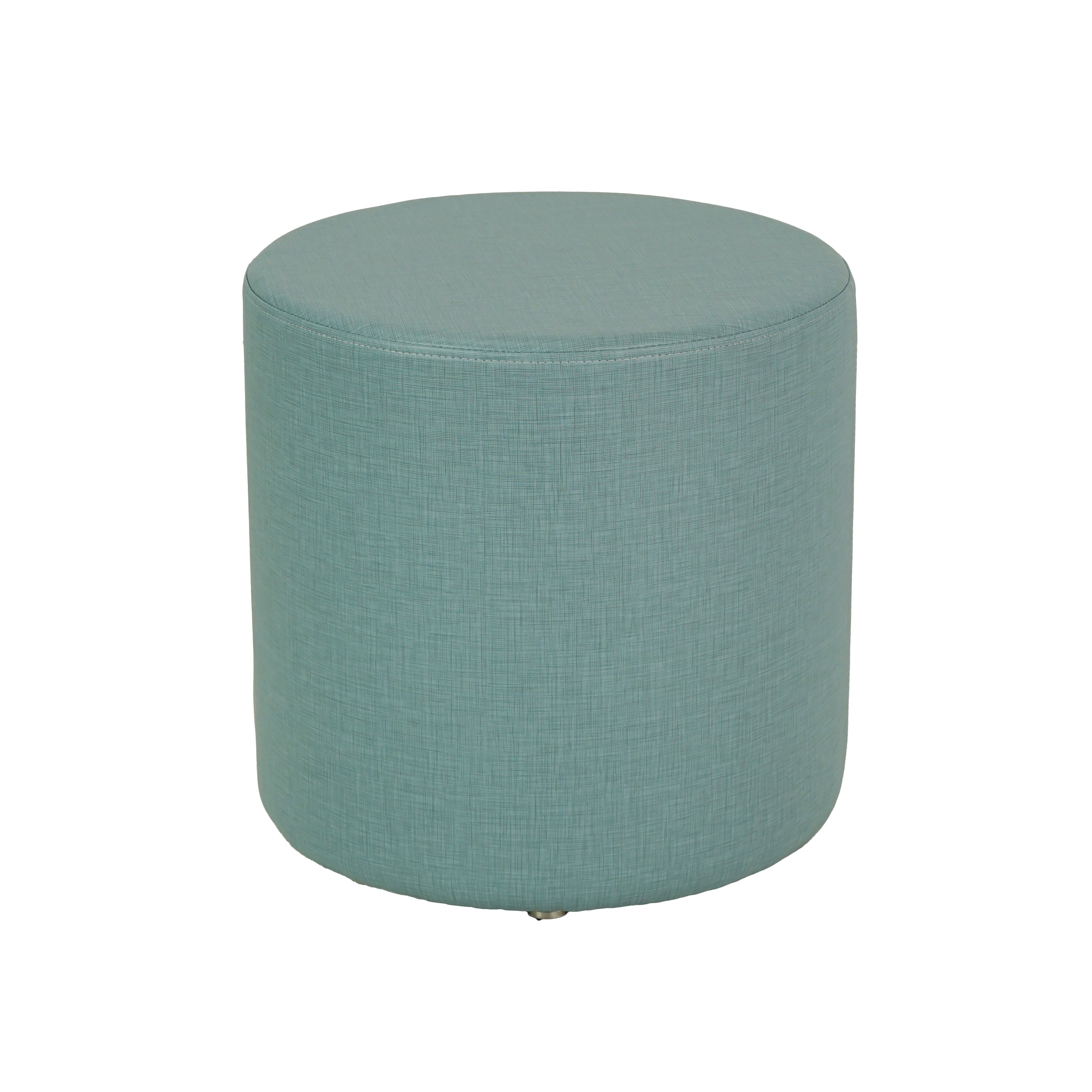 Pro Series Upholstered Round Ottoman 18" Height - Sky Blue Crosshatch