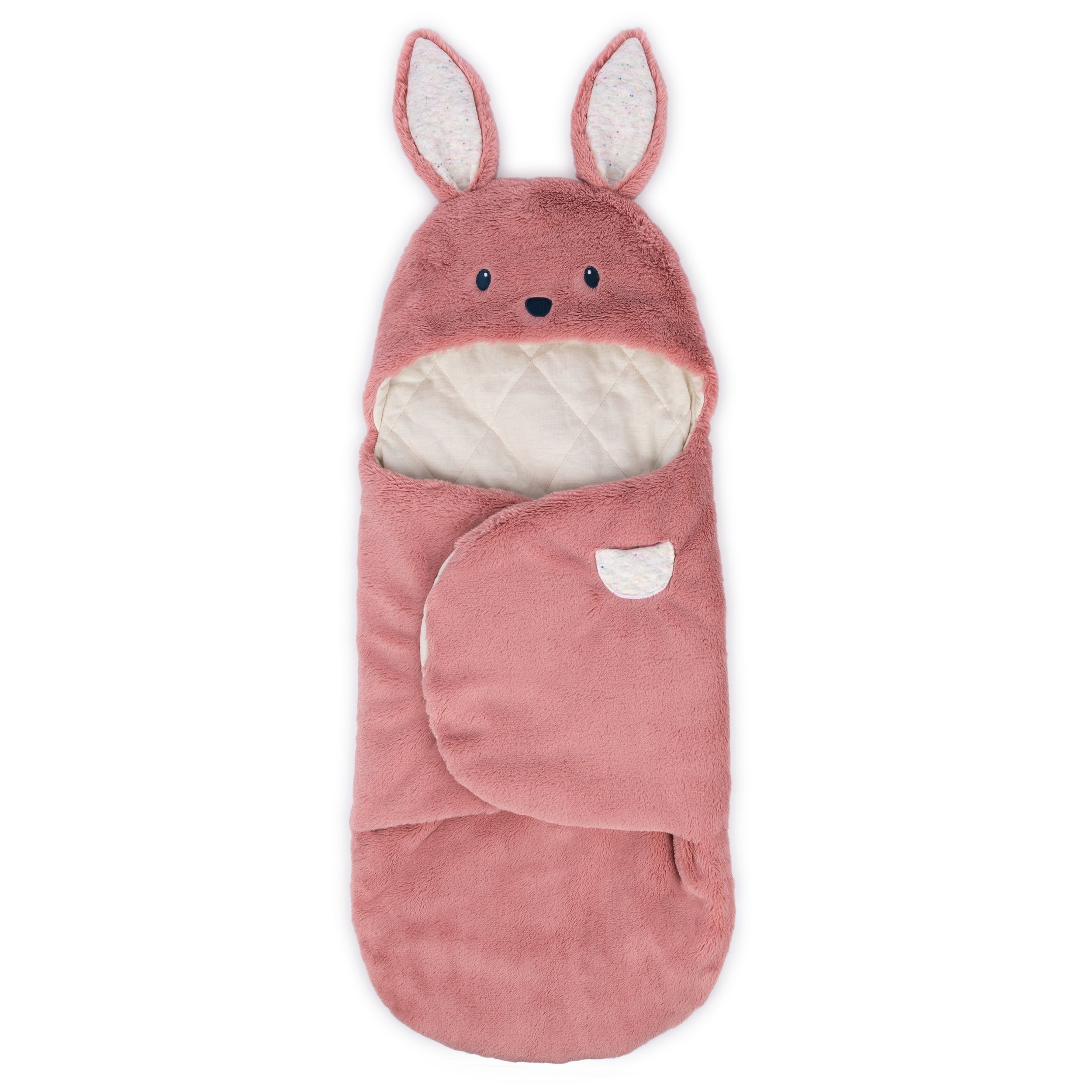 Baby GUND Oh So Snuggly Bunny Blanket Wrap, Plush Hooded Baby Blanket Wrap for Newborns, Pink/Cream, 26”