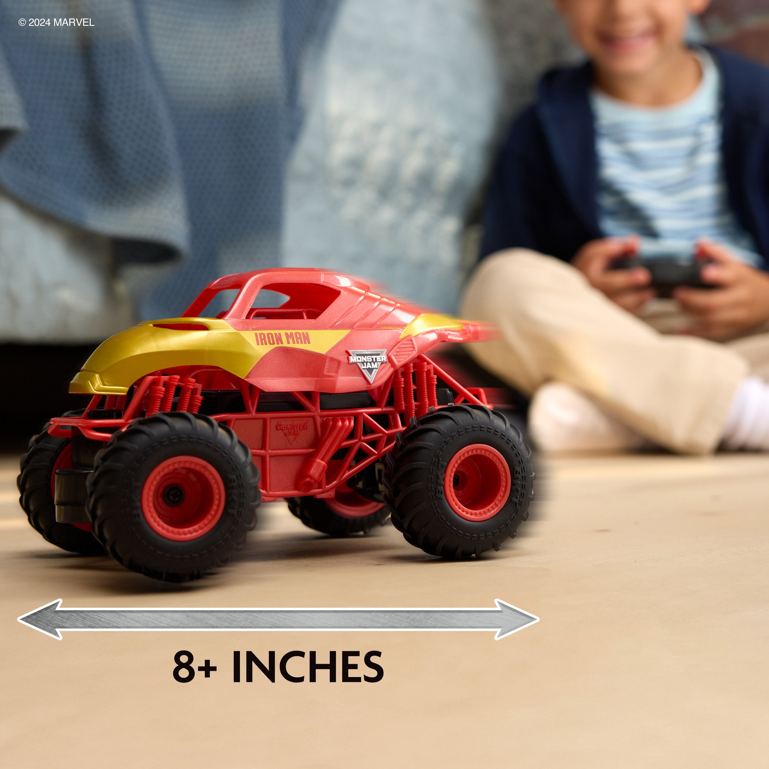 Monster Jam, Marvel Iron Man RC Monster Truck, 1:24 Scale, Kids Toys for Boys and Girls Ages 3 and up