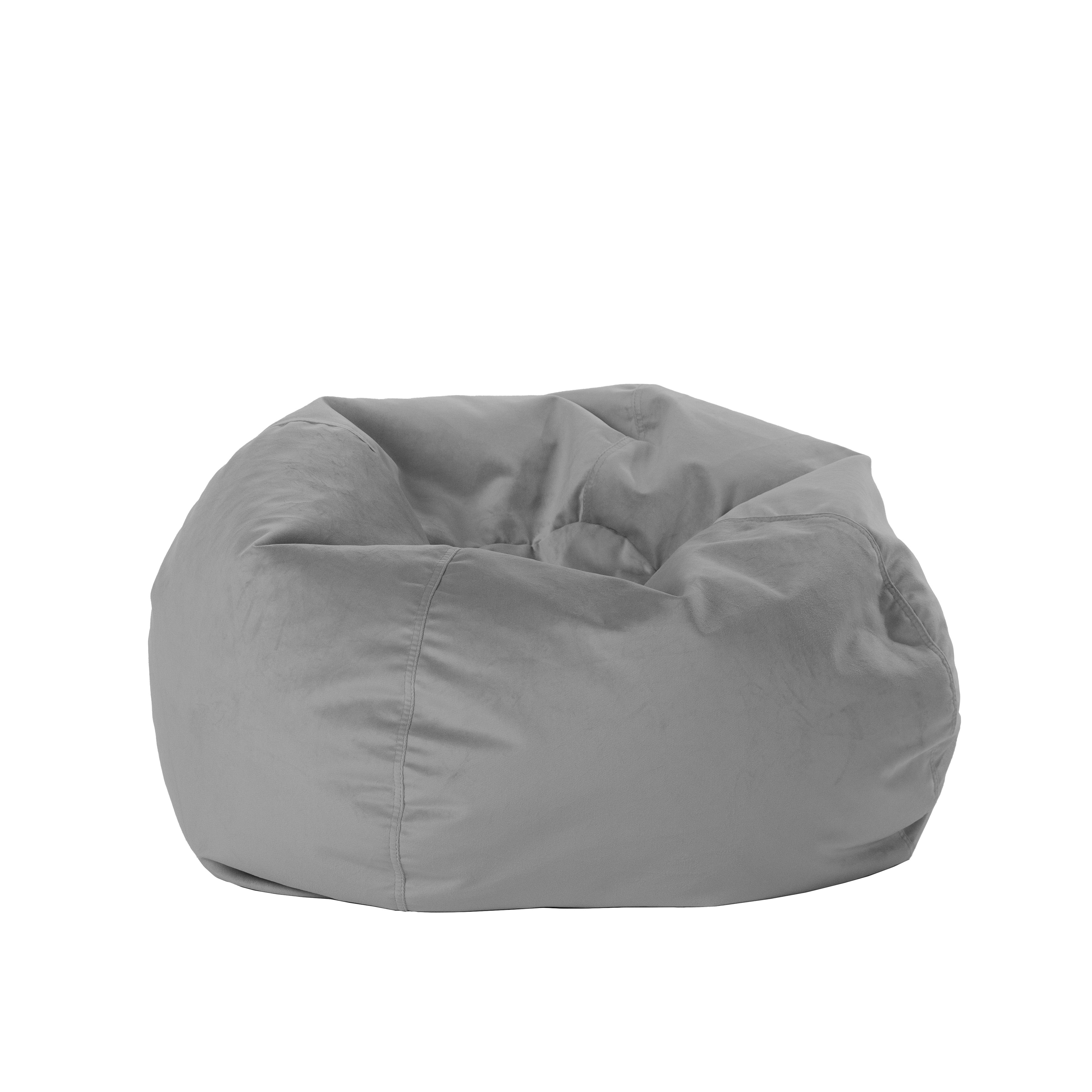 30" Round Velvety Bean Bag - Smoke