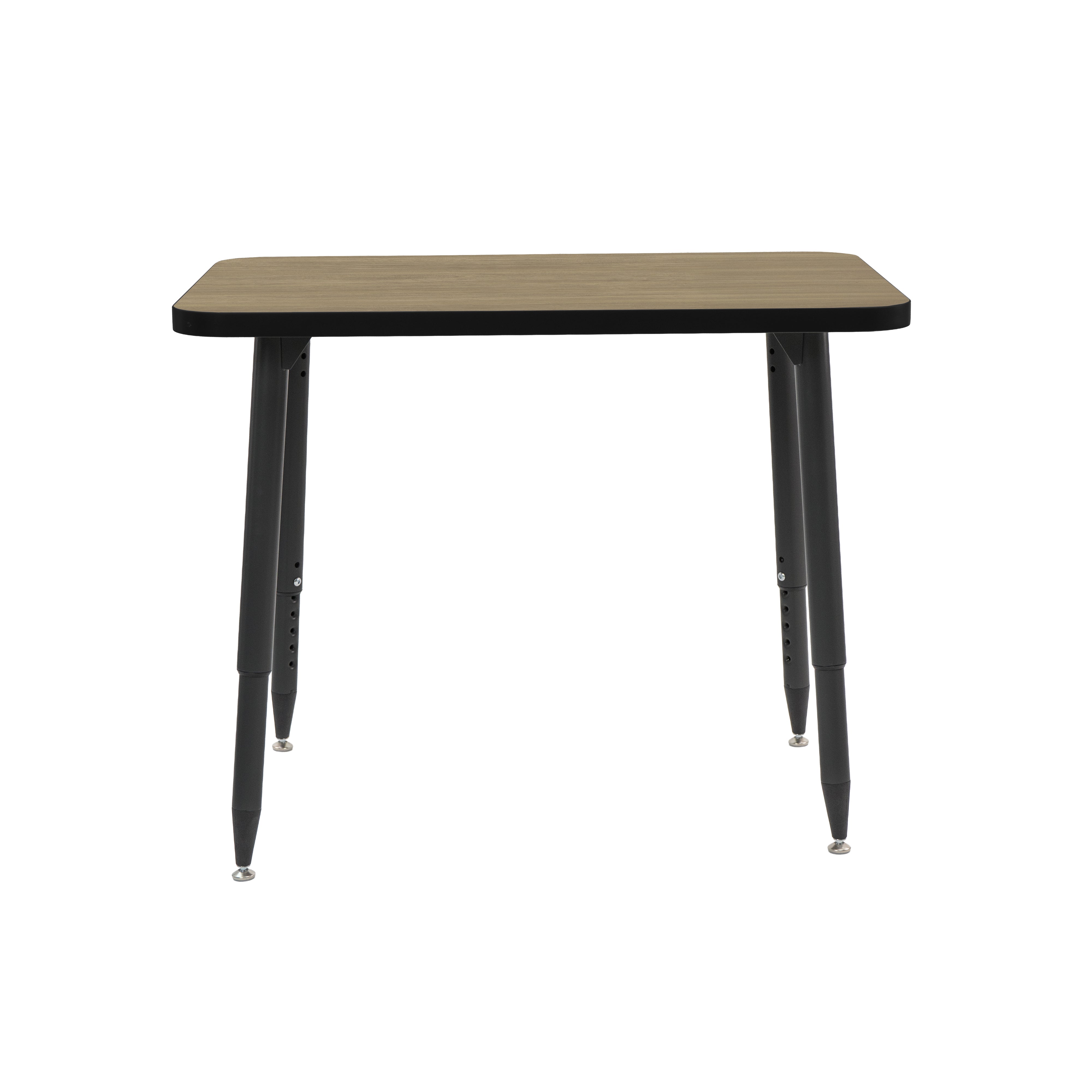 Adapte 24" x 36" Rectangle Thermofused Activity Table with Adjustable Tapered Legs - Pasadena Oak/Black