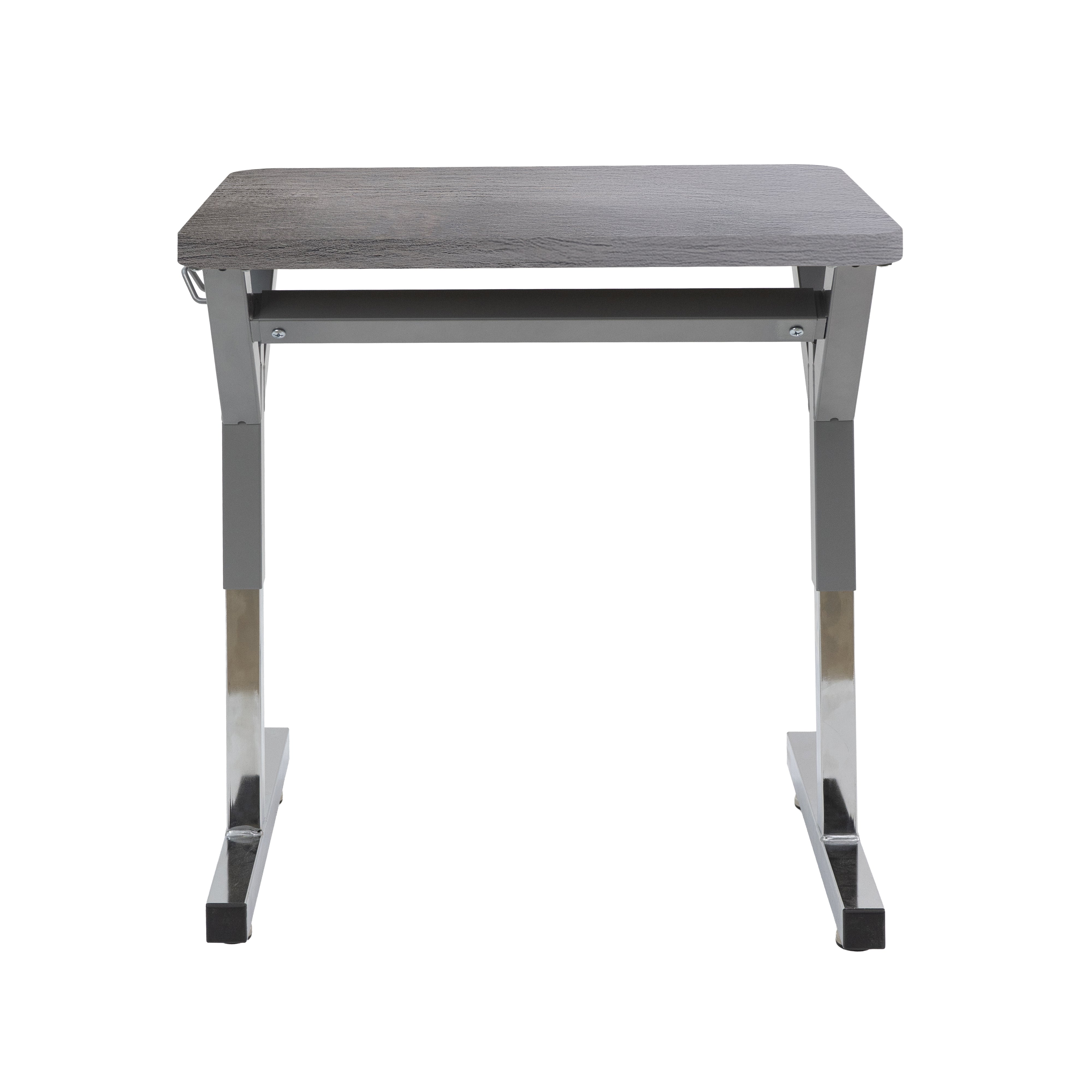 20" x 26" Rectangle Thermofused Table Desk with Adjustable Y-Frame - Gray Wood/Silver