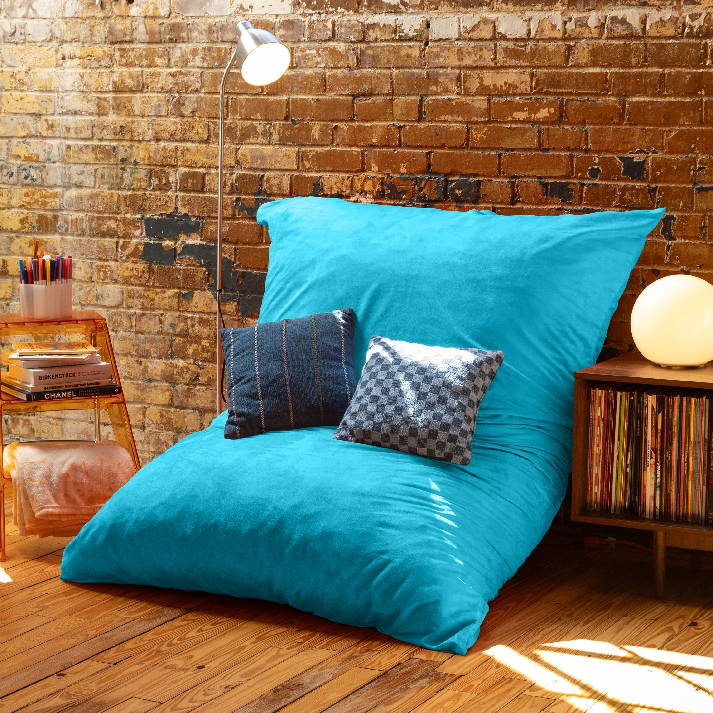 Jaxx Pillow Saxx 5.5-Foot - Huge Bean Bag Floor Pillow and Lounger, Teal