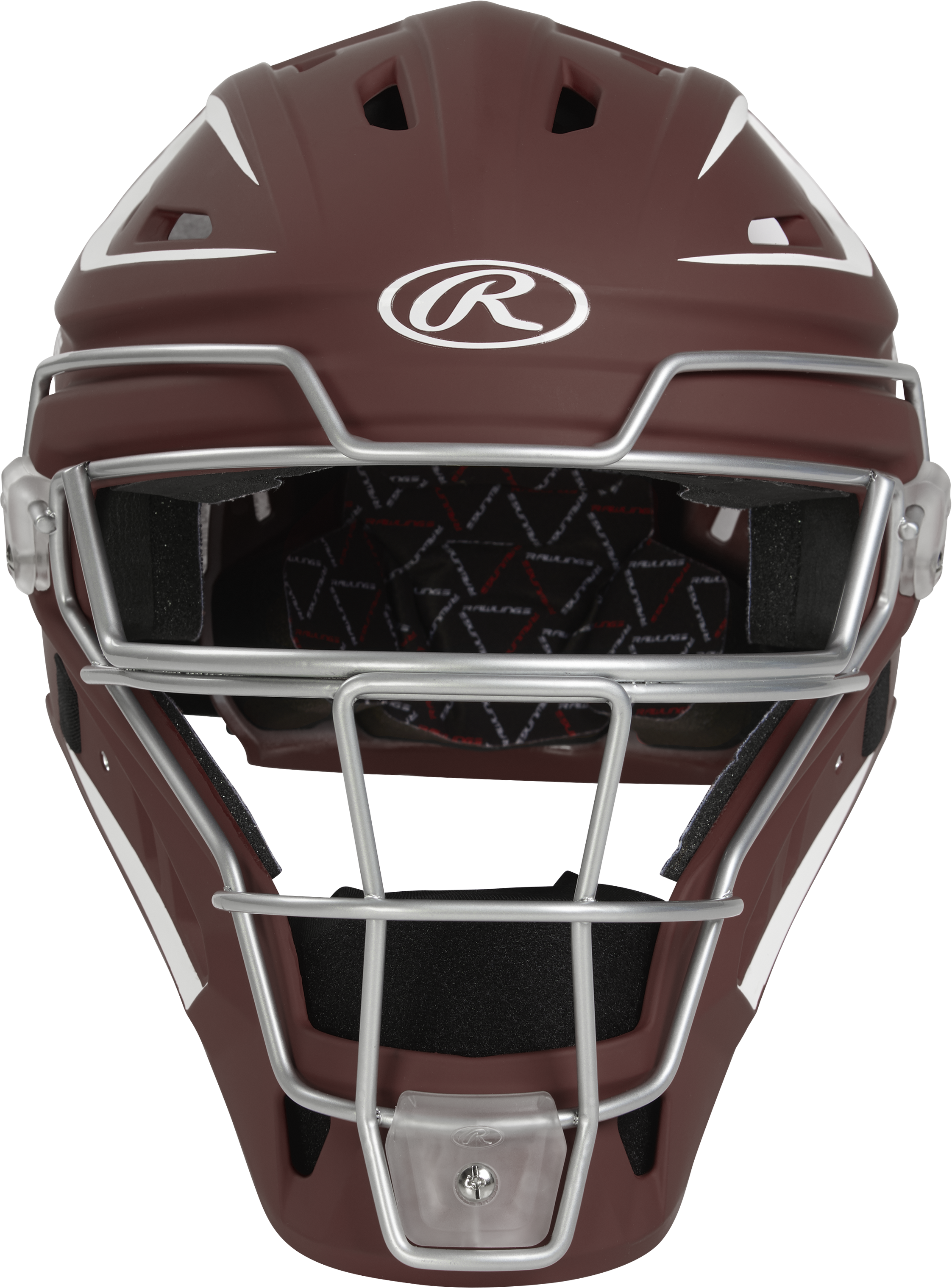 Rawlings Velo 2.0 Matte Junior Catchers Helmet - Cardinal/White