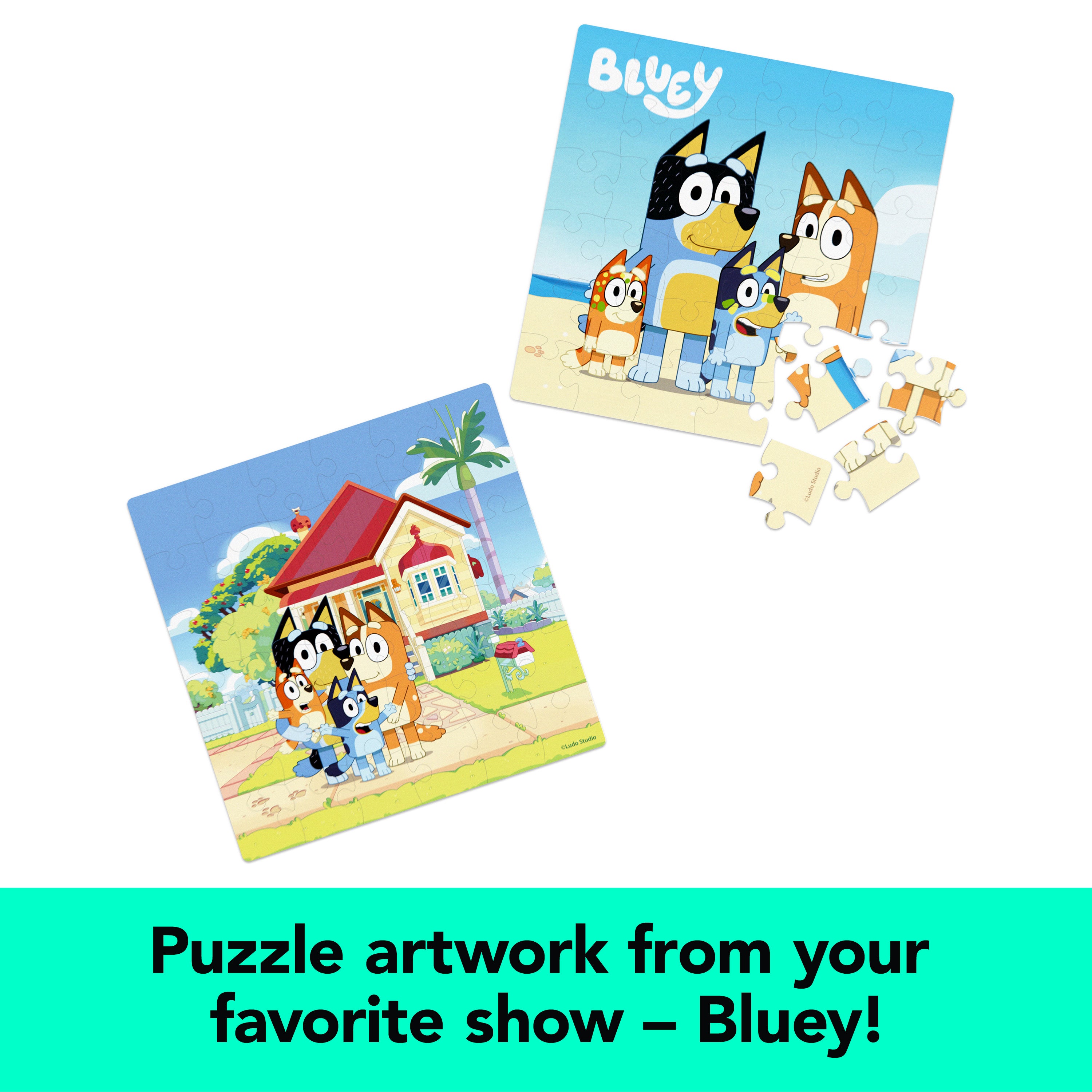 Spin Master Games, Bluey Puzzles 2-Pack, 36 Pieces, Preschool Puzzles, for Ages 3 & Up
