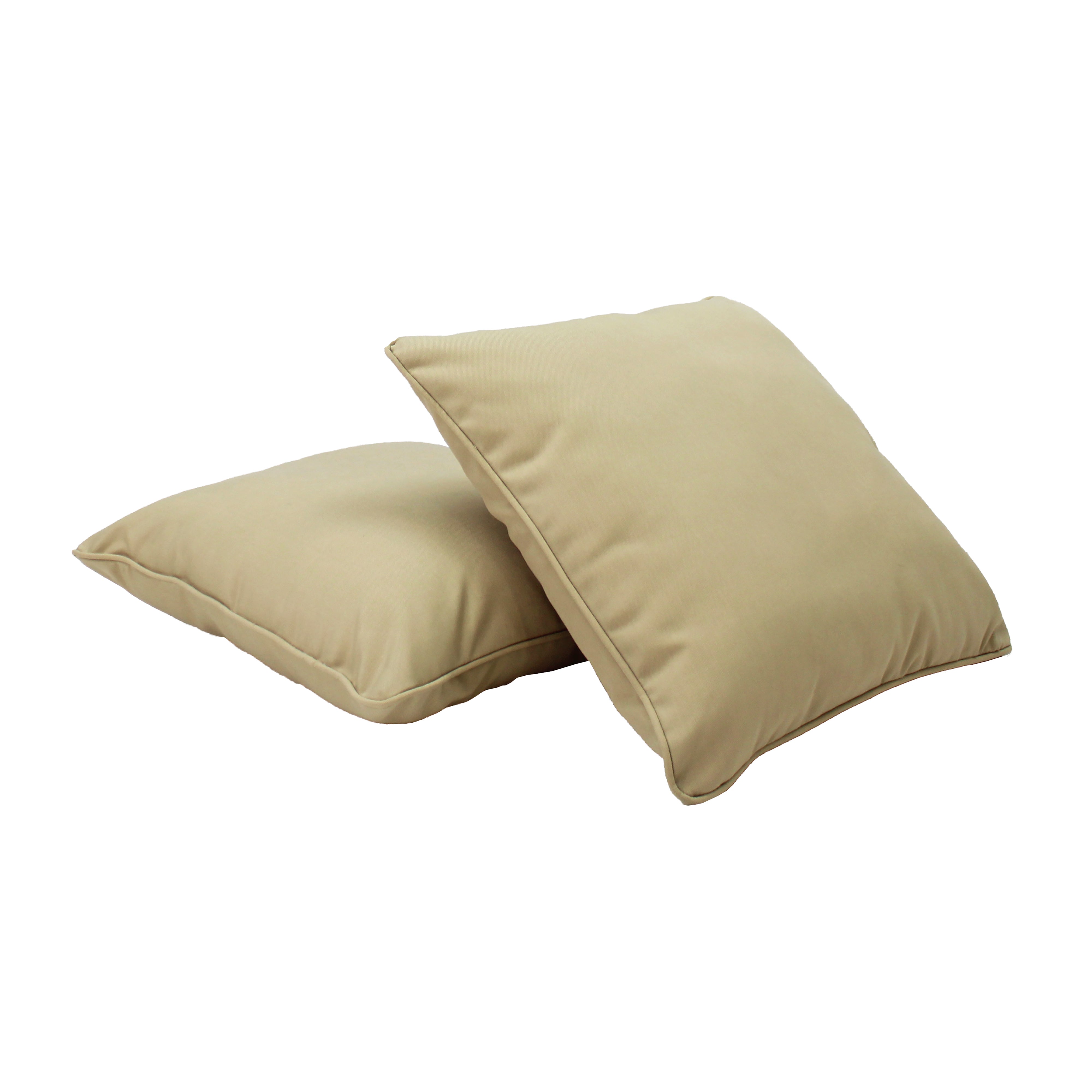 Presidio 18"x 18" Square Indoor/Outdoor Pillow with Piping, 2-Piece - Beige Sand