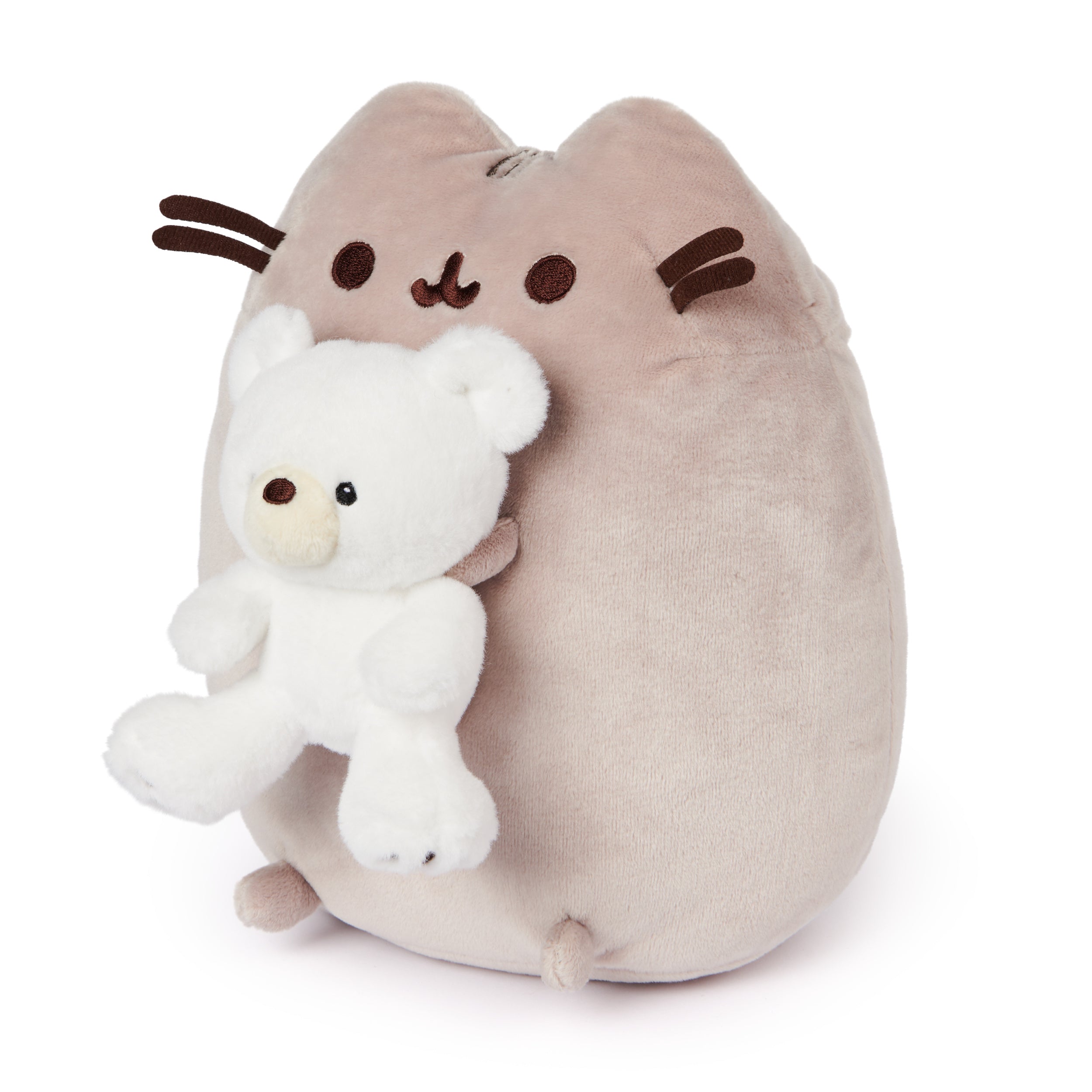GUND Pusheen with Kai Bear Plush, Stuffed Animal Cat with Teddy Bear for Ages 8 and Up, 9.5”, Gray